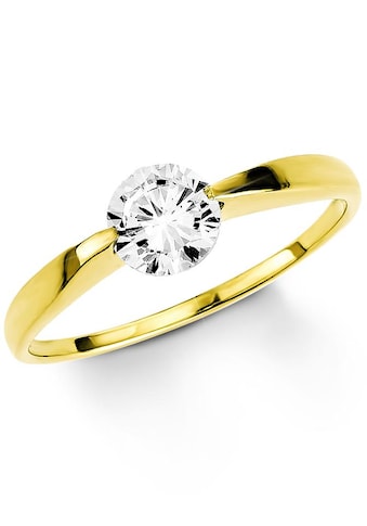 Fingerring »Schmuck Geschenk Solitär Ring LIEBE, Glitzerstein Gold 333«