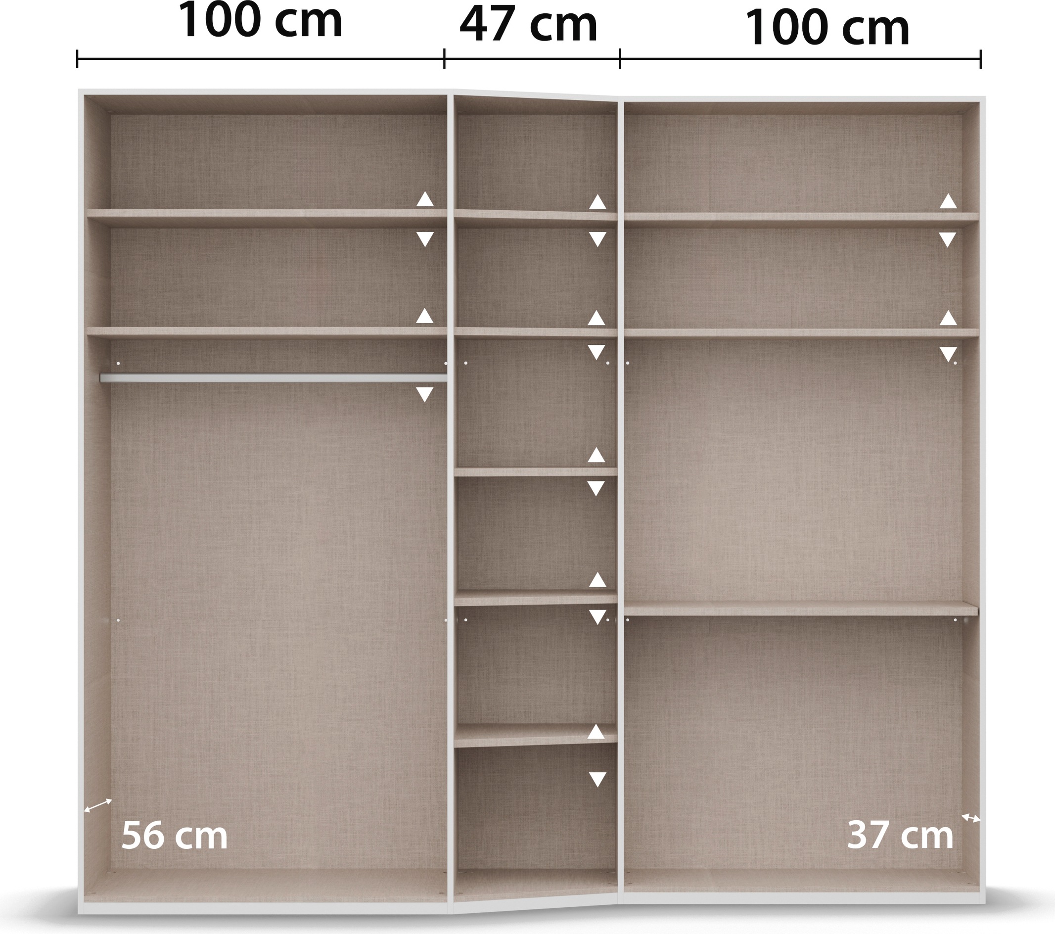 rauch Drehtürenschrank »Kleiderschrank Schrank Garderobe Wäscheschrank WAVE« Breiten 247/297 cm, Höhe 222 cm, inkl. SOFT-CLOSE-FUNKTION,  in 2 unterschiedlichen Tiefen, mit Soft-Close Funktion MADE IN GERMANY