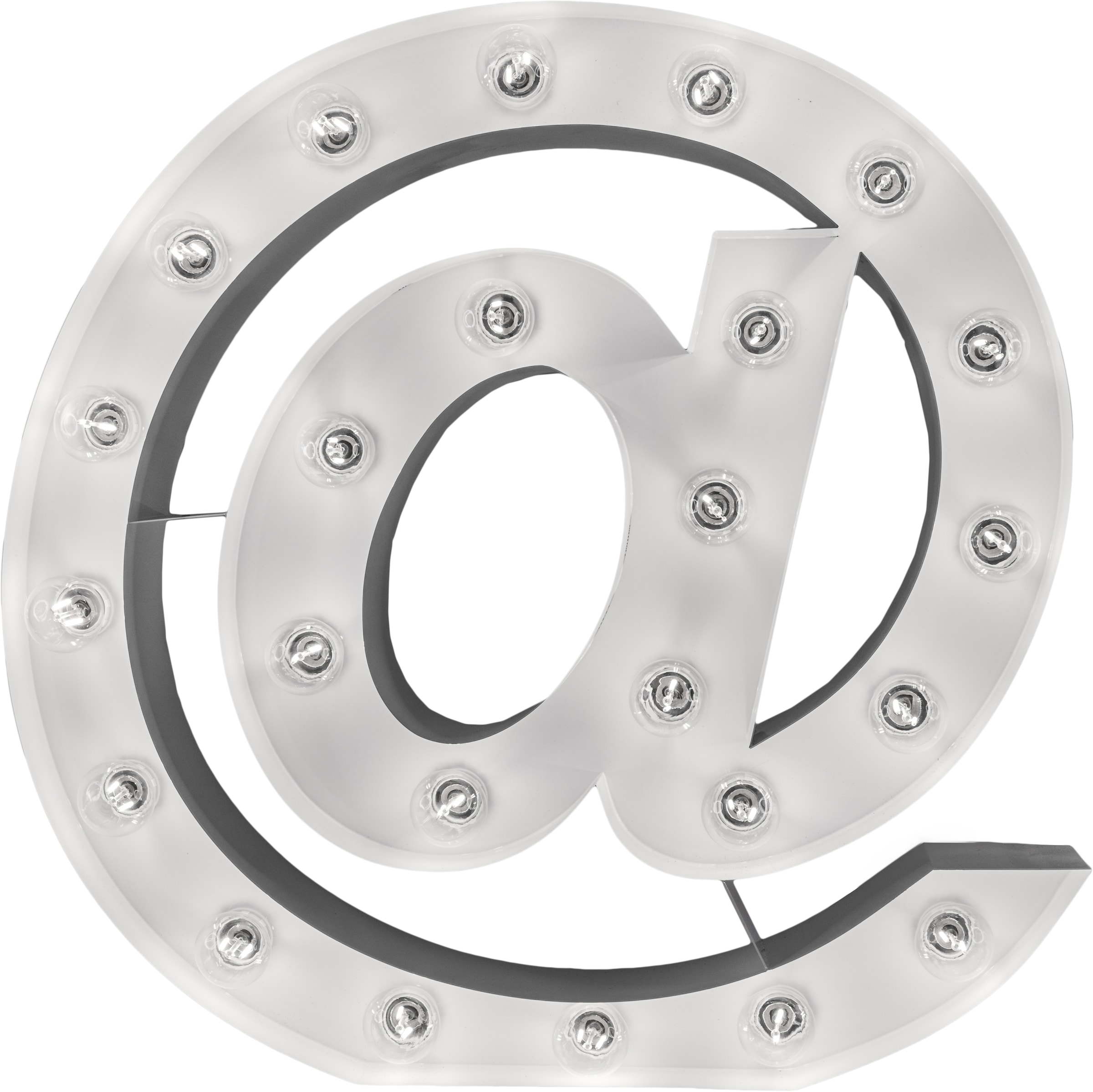 MARQUEE LIGHTS LED Dekolicht »@-Sign« E14 1 Stk. Warmweiß Wandlampe, Tischlampe @-Zeichen 24 Leuchtmittel E14 (exkl) - 61x61cm