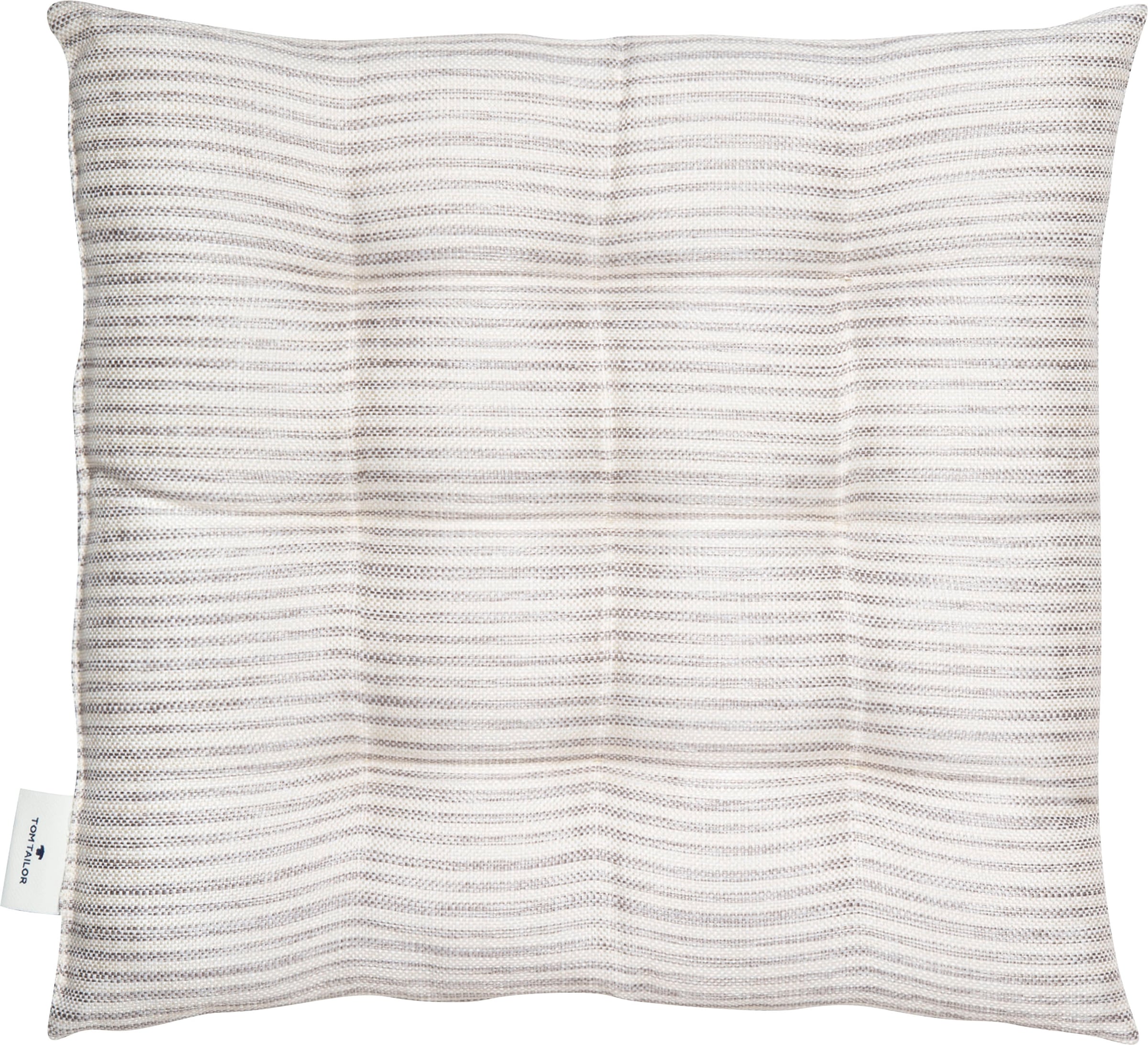 TOM TAILOR HOME, Stuhlkissen »Fresh Stripe« mit modernem Nadelstreifendessin, grau + gestreift, Polyester, B/L: 40 cm x 40 cm - 1 Stk.