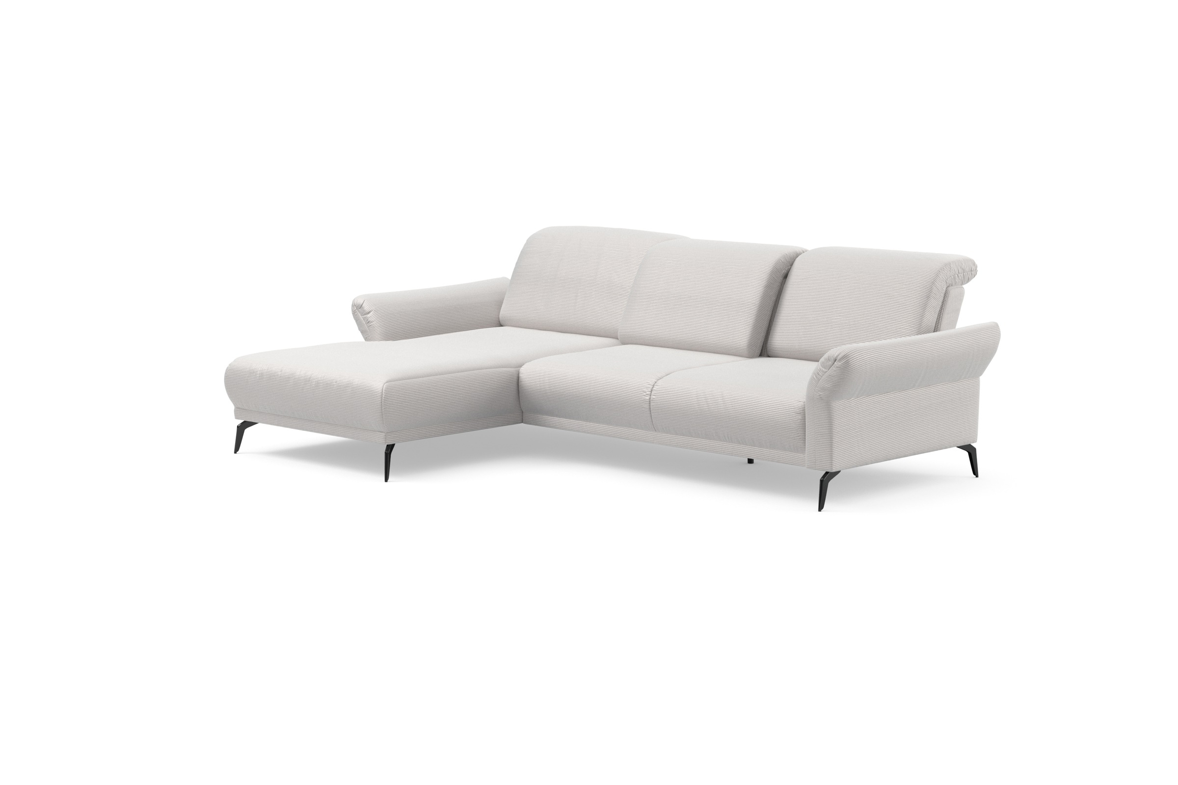 INOSIGN Ecksofa »Coco L-Form«, Sitztiefen-, Arm- und Kopfteilverstellung, Cord-Bezug, Fußhöhe 15 cm