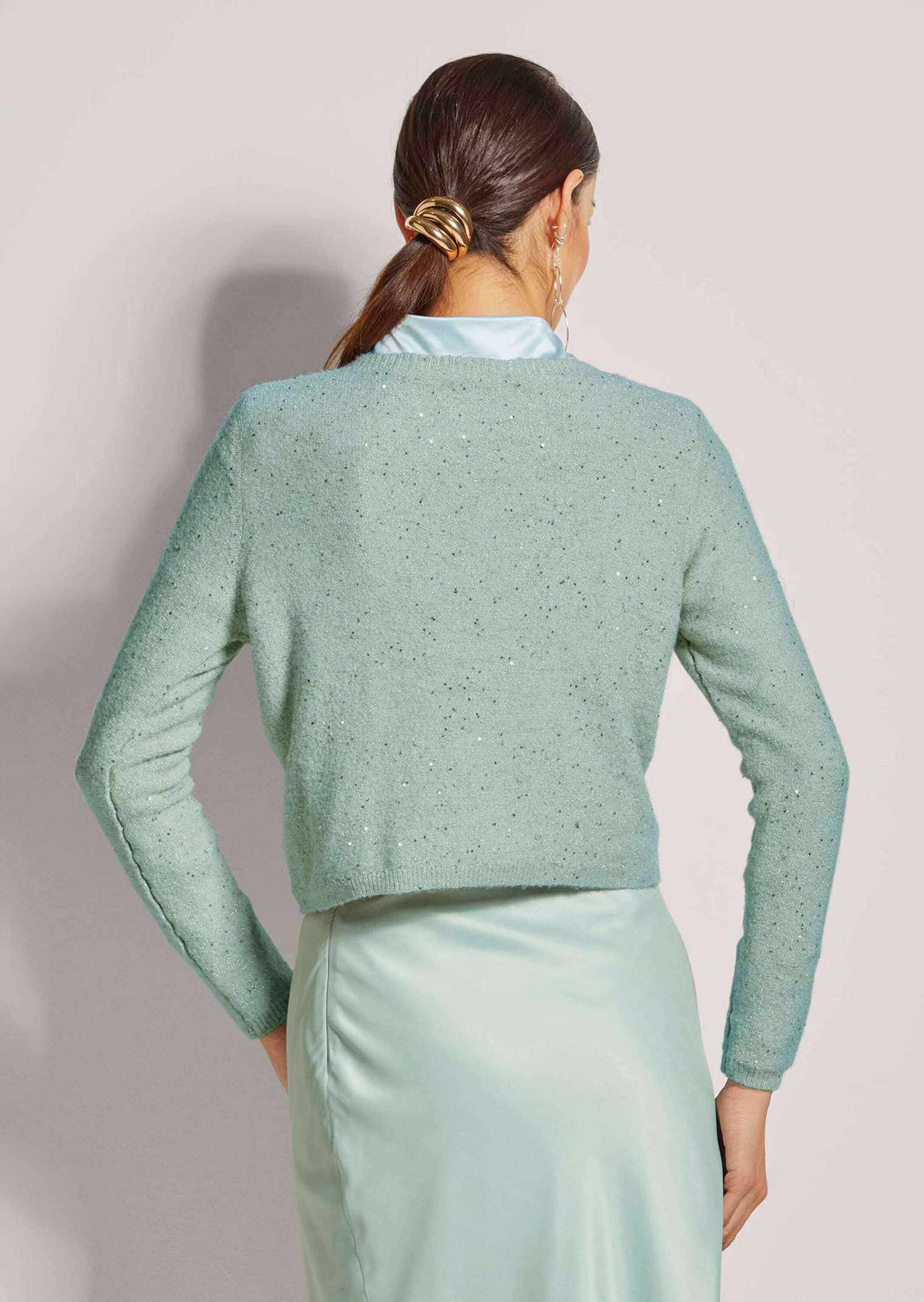 MADELEINE Strickjacke »Strickjacke Kurze Strickjacke mit Pailletten-Glanz«