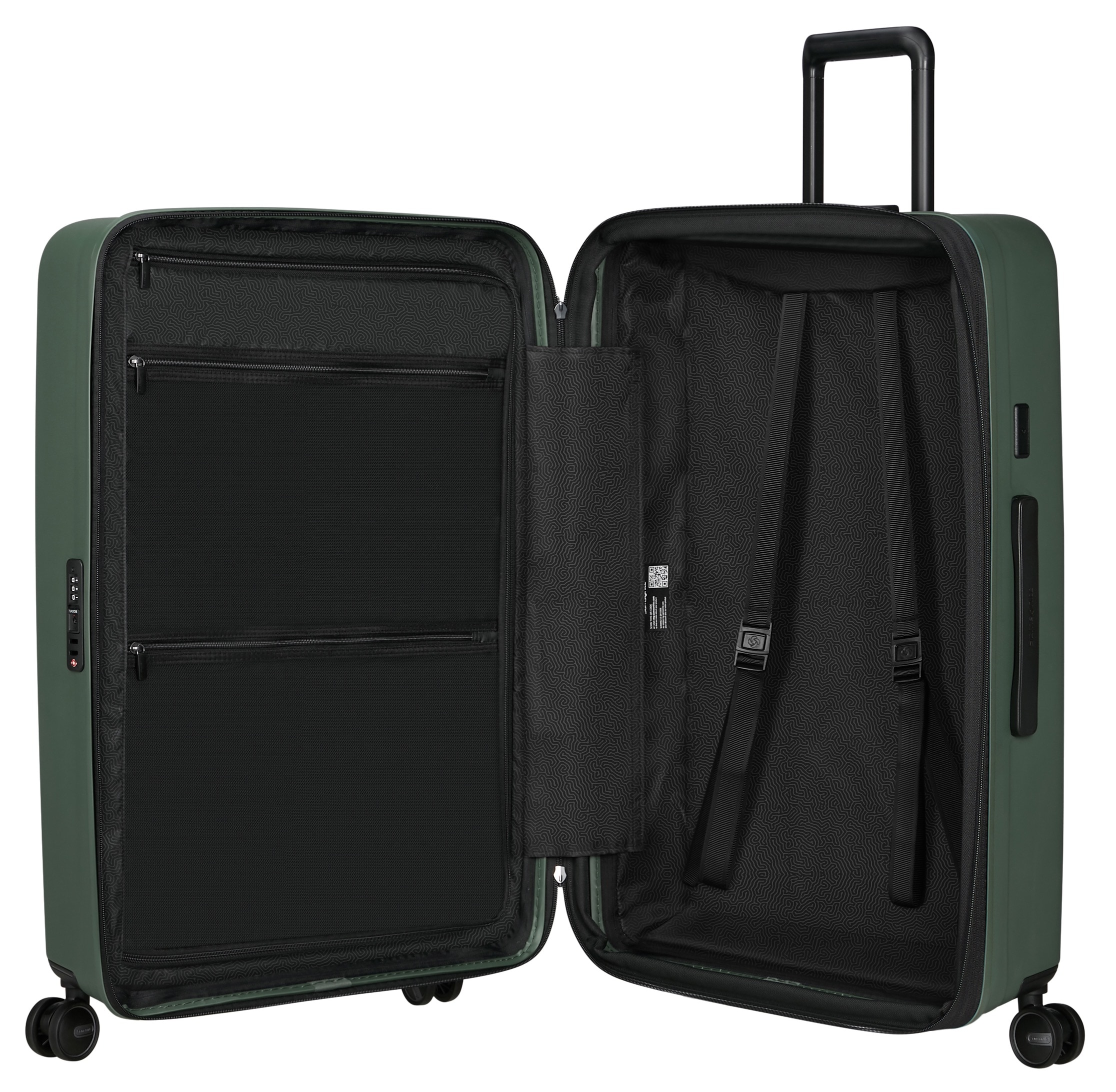 Samsonite Hartschalen-Trolley »RESTACKD, verschiedene Größen und Farben«, (mit Packtaschen), 4 Rollen, Reisekoffer mit TSA Schloss Volumenerweiterung Packtaschen