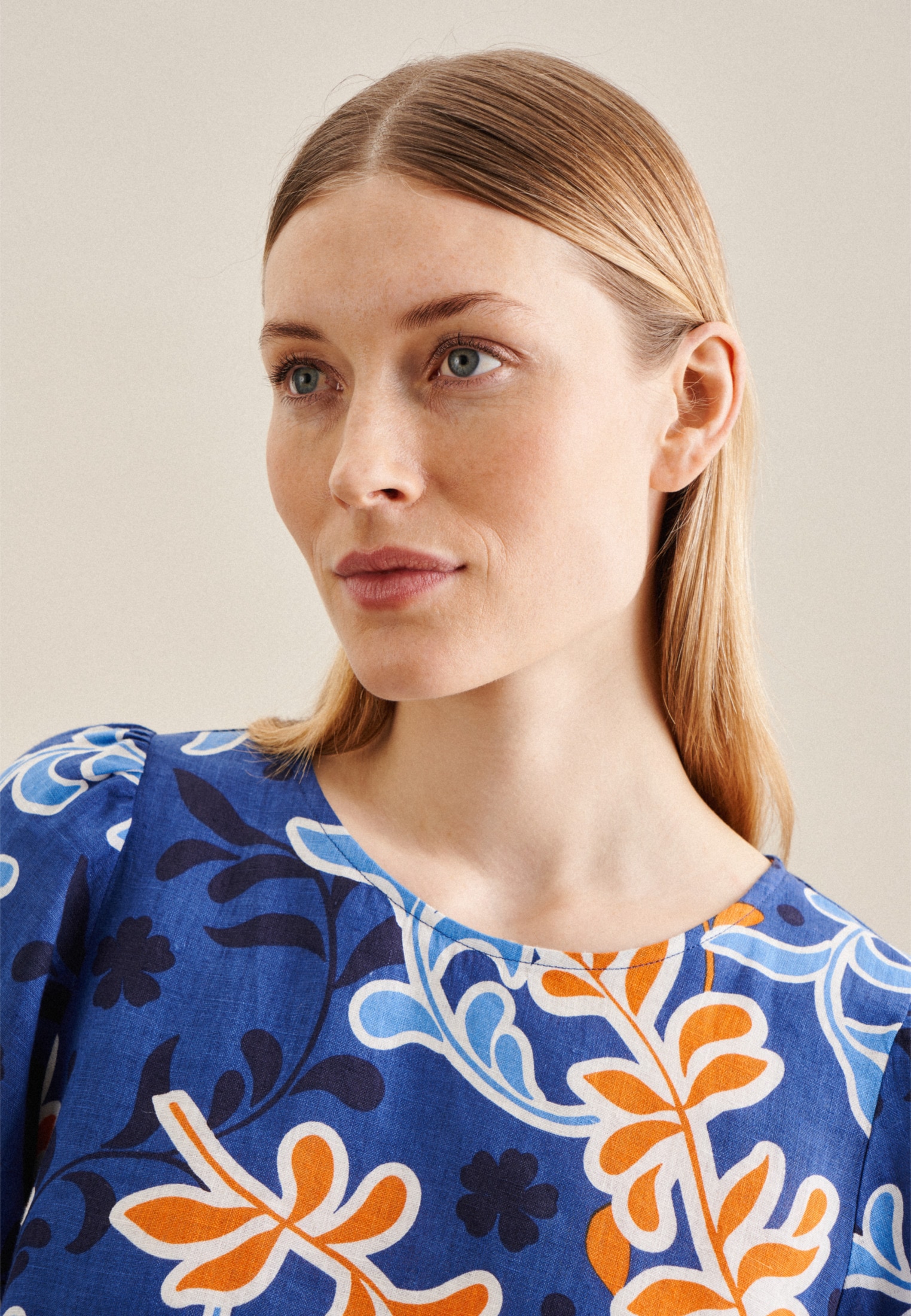 seidensticker Shirtbluse »Schwarze Rose« Kurzarm Rundhals Druck