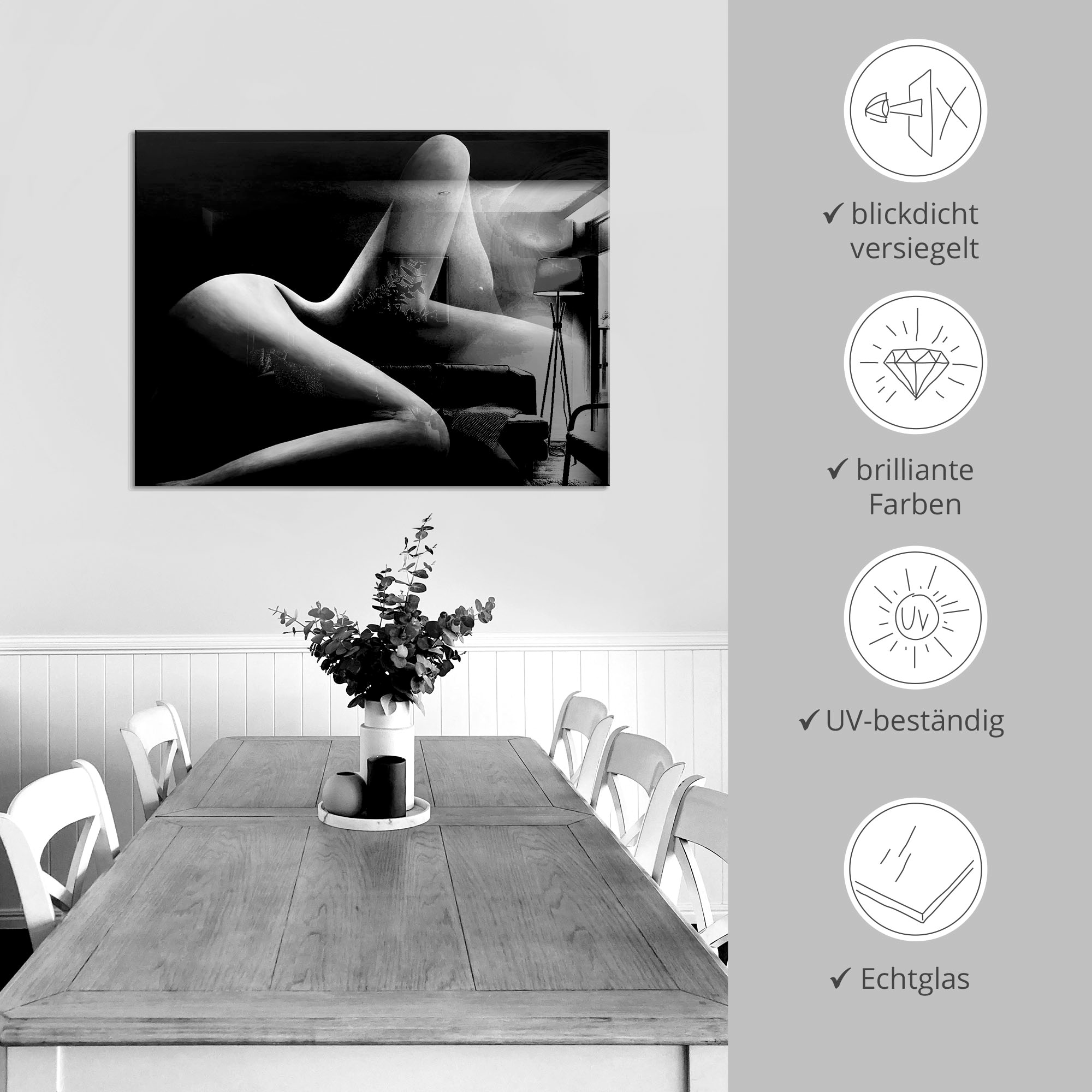 Artland Glasbild »Akt« Frau 1 Stk. tlg. in verschiedenen Größen