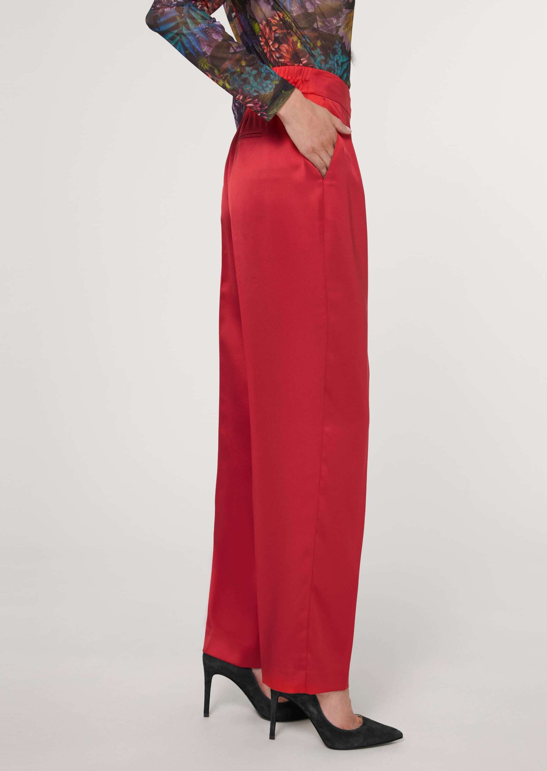 MADELEINE Bügelfaltenhose »Hose Weite Satinhose mit Bund- und Bügelfalten«