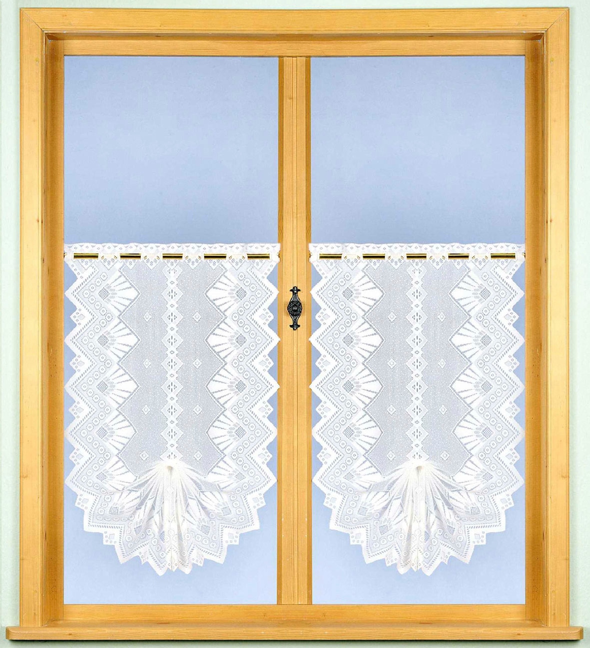 Weckbrodt Scheibengardine »London«, (1 St.), Schwalbenschwanz, Gardine, Jacquard, Bordüre, HxB 90x52cm, Store