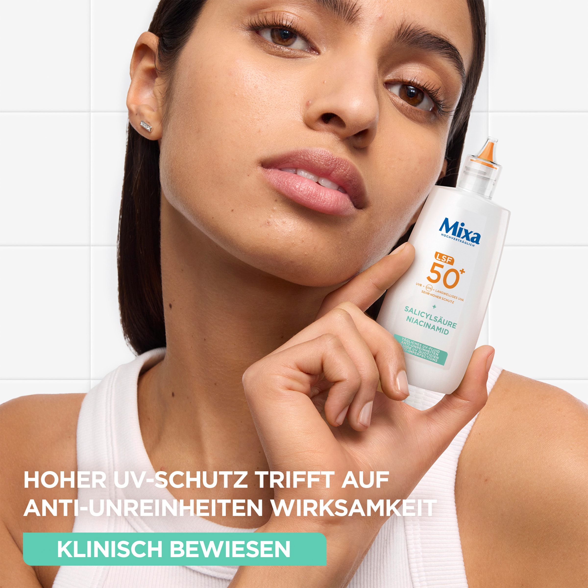 Mixa Gesichts-Reinigungsfluid »MIXA ANTI-UNREINHEITEN LSF50 + UV FLUID« mit Niacinamid