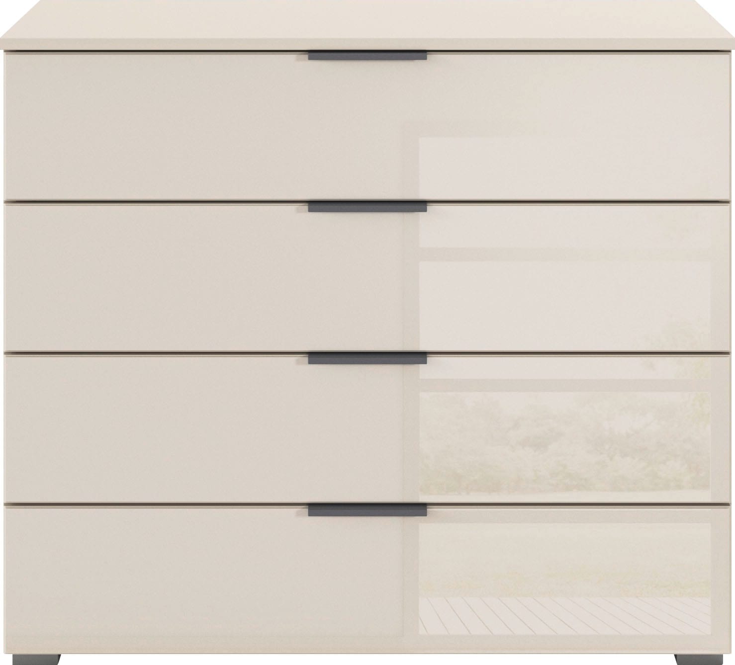 rauch Schubkastenkommode »Sideboard Schubladenkommode Schubladenkommode AGORDO mit Glasfront«, (in zwei Griff-Farben), Breite 93 cm mit 4 großen Schubladen für viel Stauraum MADE IN GERMANY