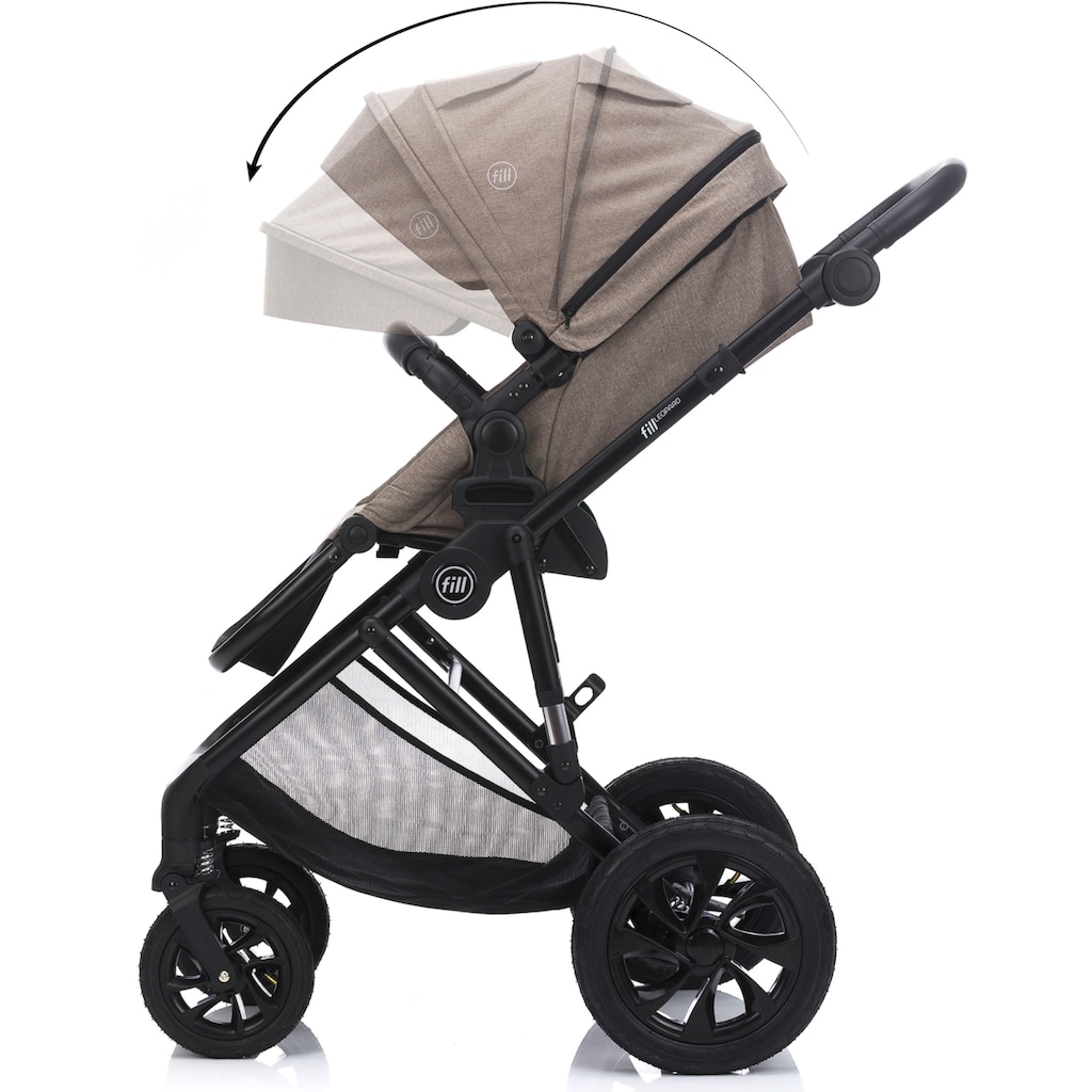 Fillikid Kombi-Kinderwagen »Kinderwagenset Fill Leopard Air, sand melange«, 22 kg