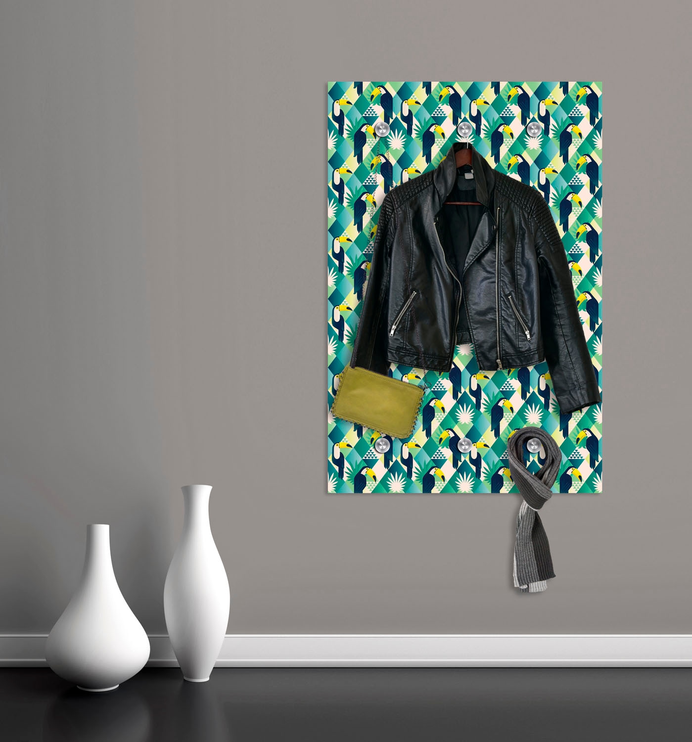 queence Garderobenleiste »Papagei«, mit 6 Haken, 80 x 120 cm