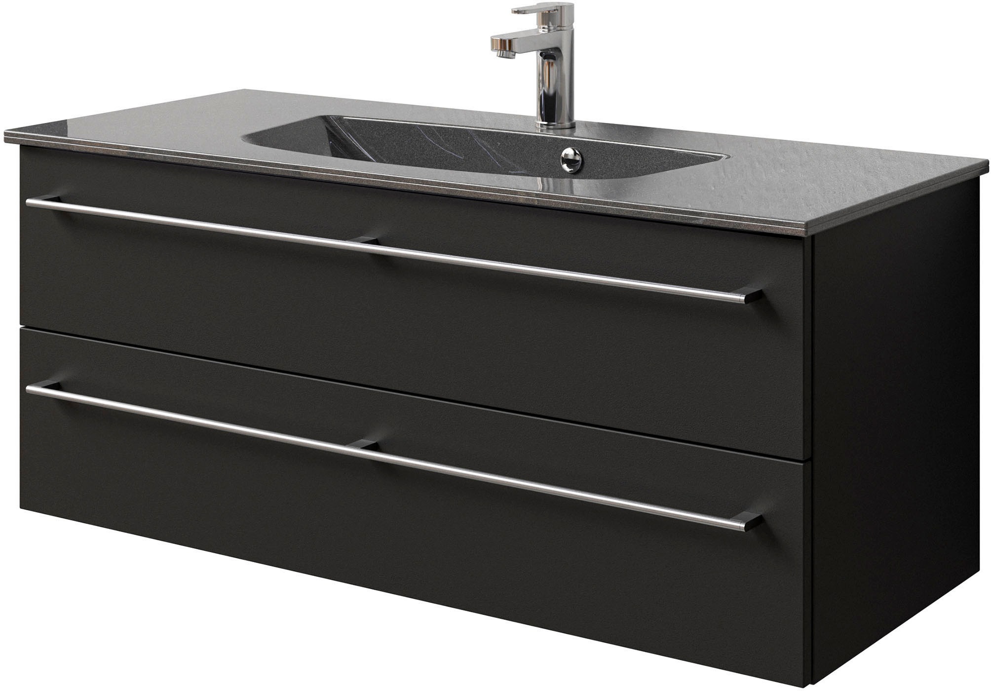 Saphir Waschtisch "Serie 6025 Mineralmarmor-Waschtisch mit Unterschrank, 117 cm breit" 2 Stk. tlg. Waschplatz mit 2 Schubladen, hängend, verschiedene Ausführungen