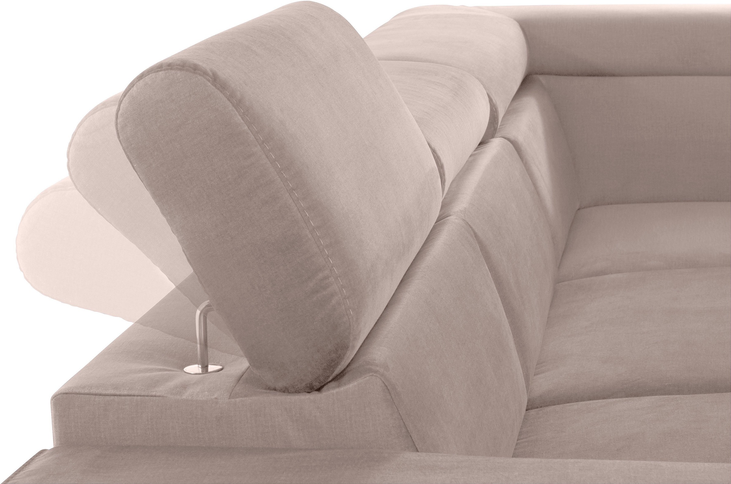 COTTA Polstergarnitur »Morven L-Form«, (Set), Set bestehend aus: Ecksofa mit Kopfteilverstellung & Hocker