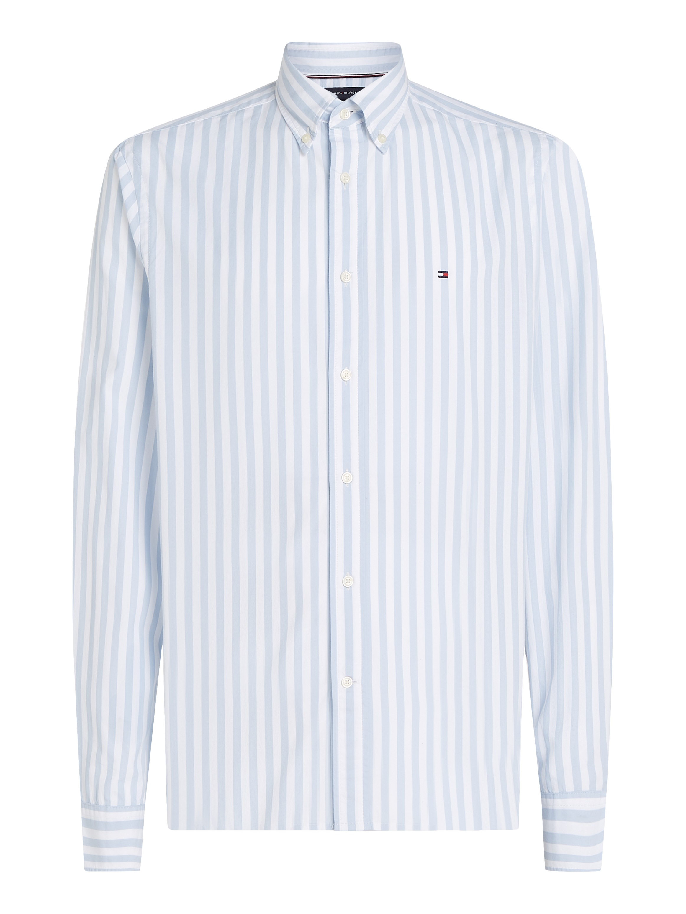 Tommy Hilfiger Langarmhemd »FLEX POPLIN BOLD STRIPE RF SHIRT«, Mit Rundhalsausschnitt