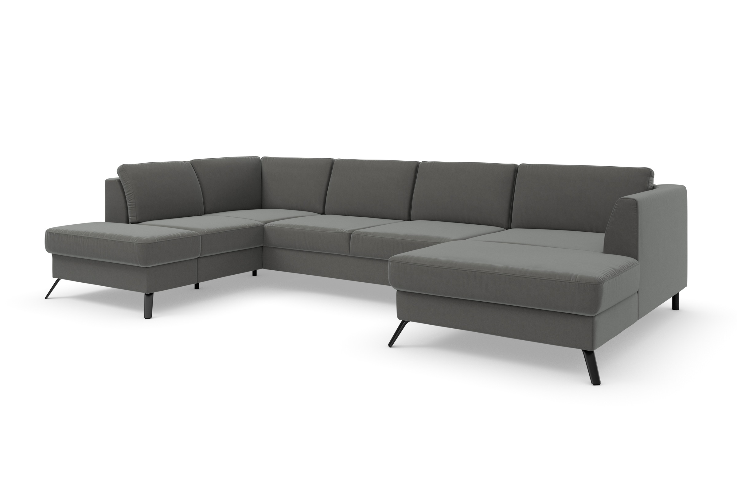 sit&more Wohnlandschaft »Olsen U-Form«, inklusive Sitztiefenverstellung, wahlweise mit Bettfunktion, 15cm hoch