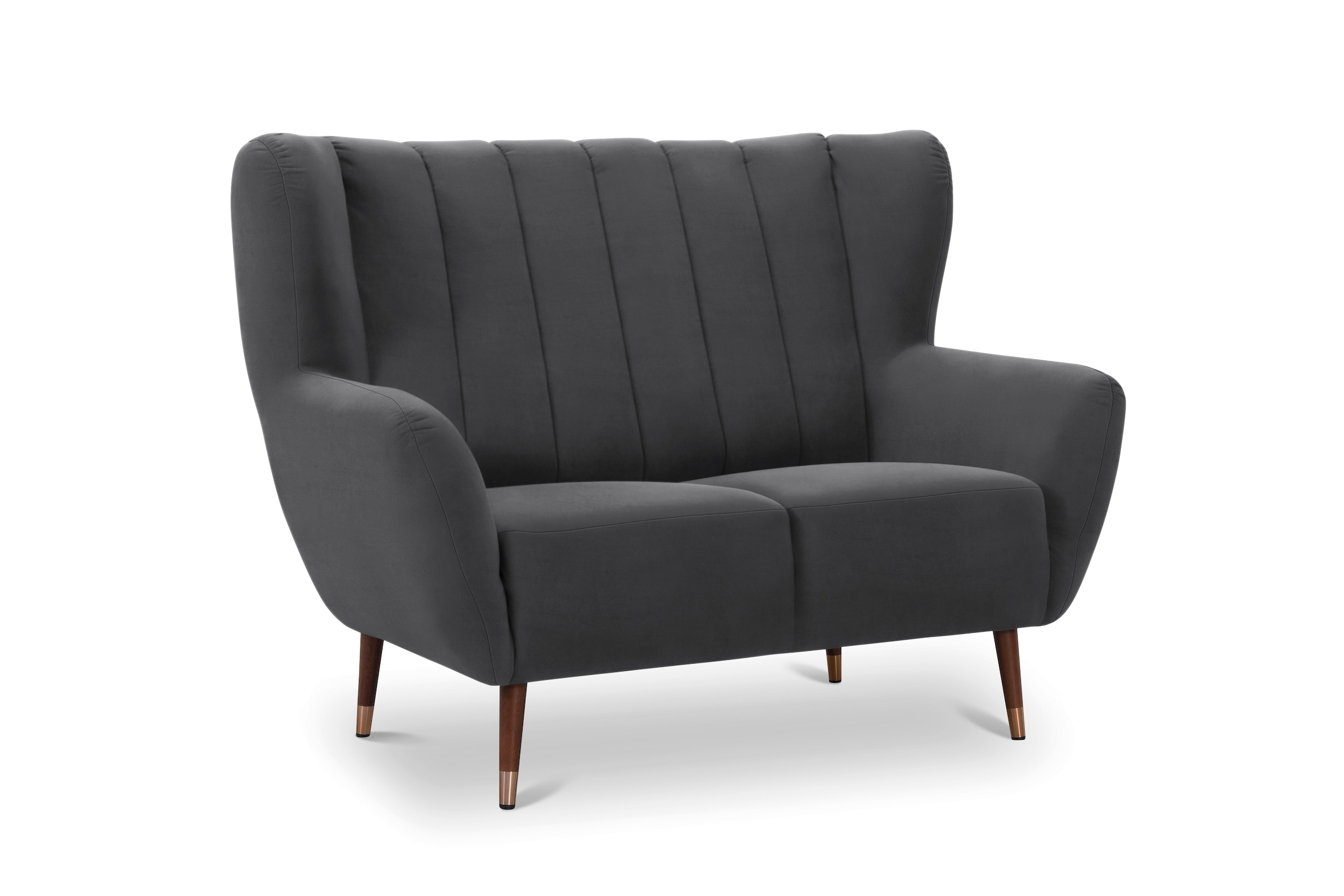 exxpo - sofa fashion 2-Sitzer »Polly, bequem mit hoher Rückenlehne, hohe Füße, Ohrensesselcouch«, Küchensofa, hochwertige Bezugsvarianten und aktuelle Farben