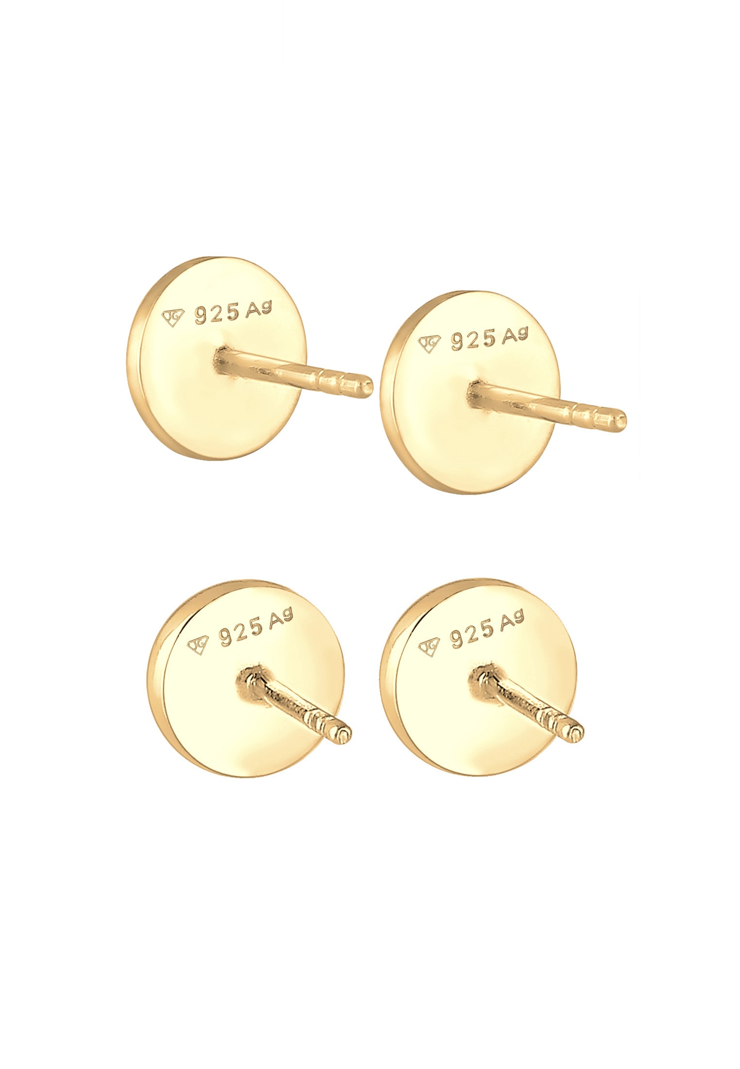 Kuzzoi Paar Ohrstecker »Ohrringe Herren Set Kreis Geo Emaille 925 Silber«