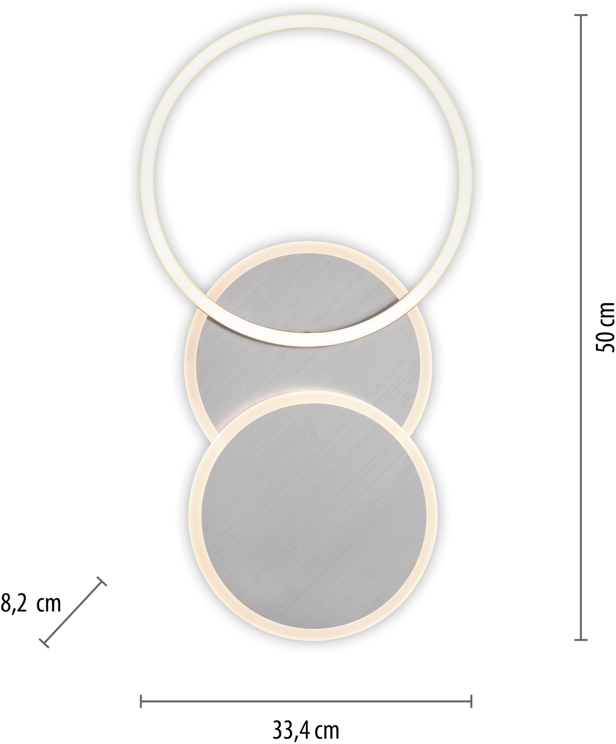 JUST LIGHT Deckenleuchte »SEVENT« LED-Board 1 Stk. Warmweiß LED