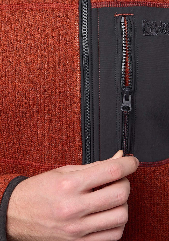 Jack Wolfskin Fleecejacke »KAMINFEUER HOODED JKT M«, mit Kapuze