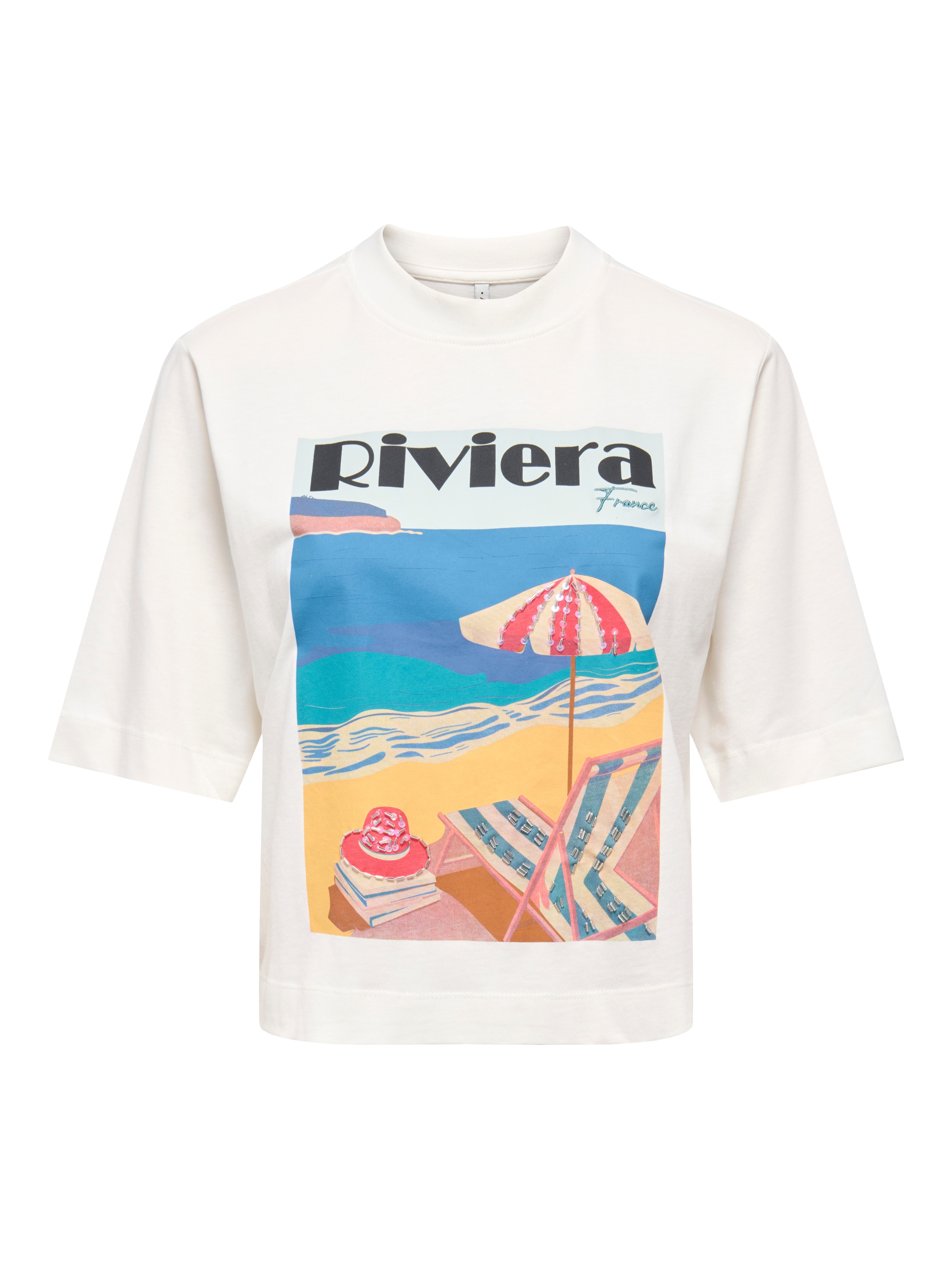 ONLY T-Shirt »ONLVEGA NEW S/S VIBE TOP BOX JRS« Baumwolle, regular fit, Rundhals