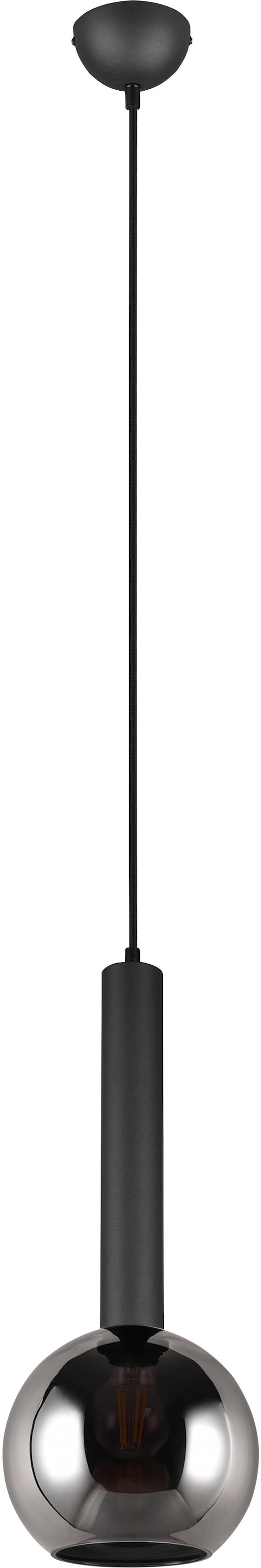 TRIO Leuchten Pendelleuchte »Clayton«, 1 flammig, Leuchtmittel E27 | ohne Leuchtmittel, Hängelampe höhenverstellbar bis 150cm, Glas rauchfarbig, exkl 1xE27