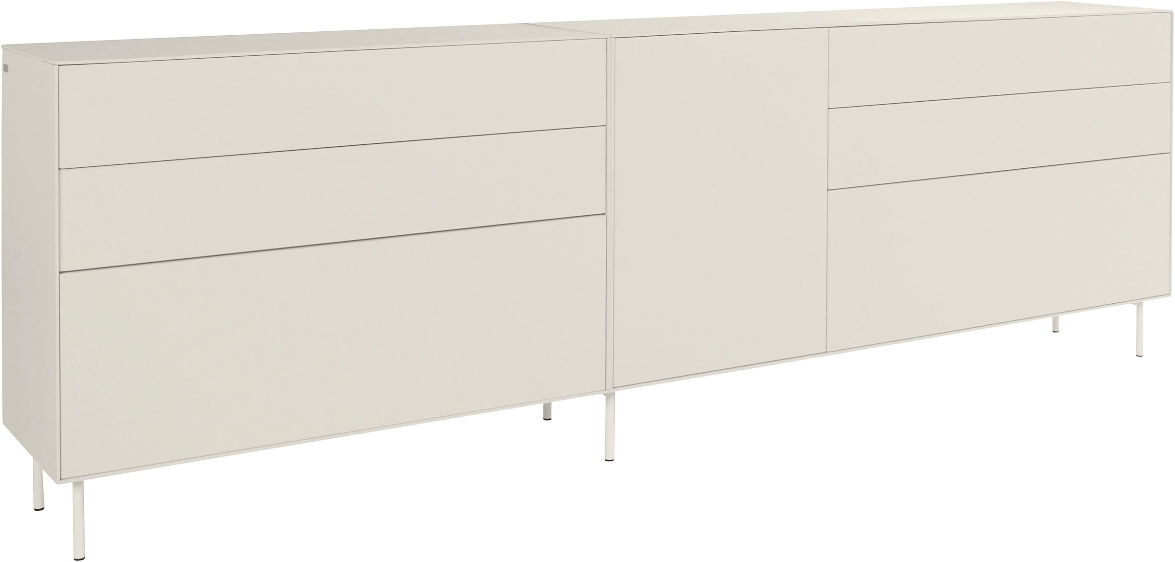 LeGer Home by Lena Gercke Sideboard »Essentials«, (2 St.), Breite: 279cm, MDF lackiert, Push-to-open-Funktion
