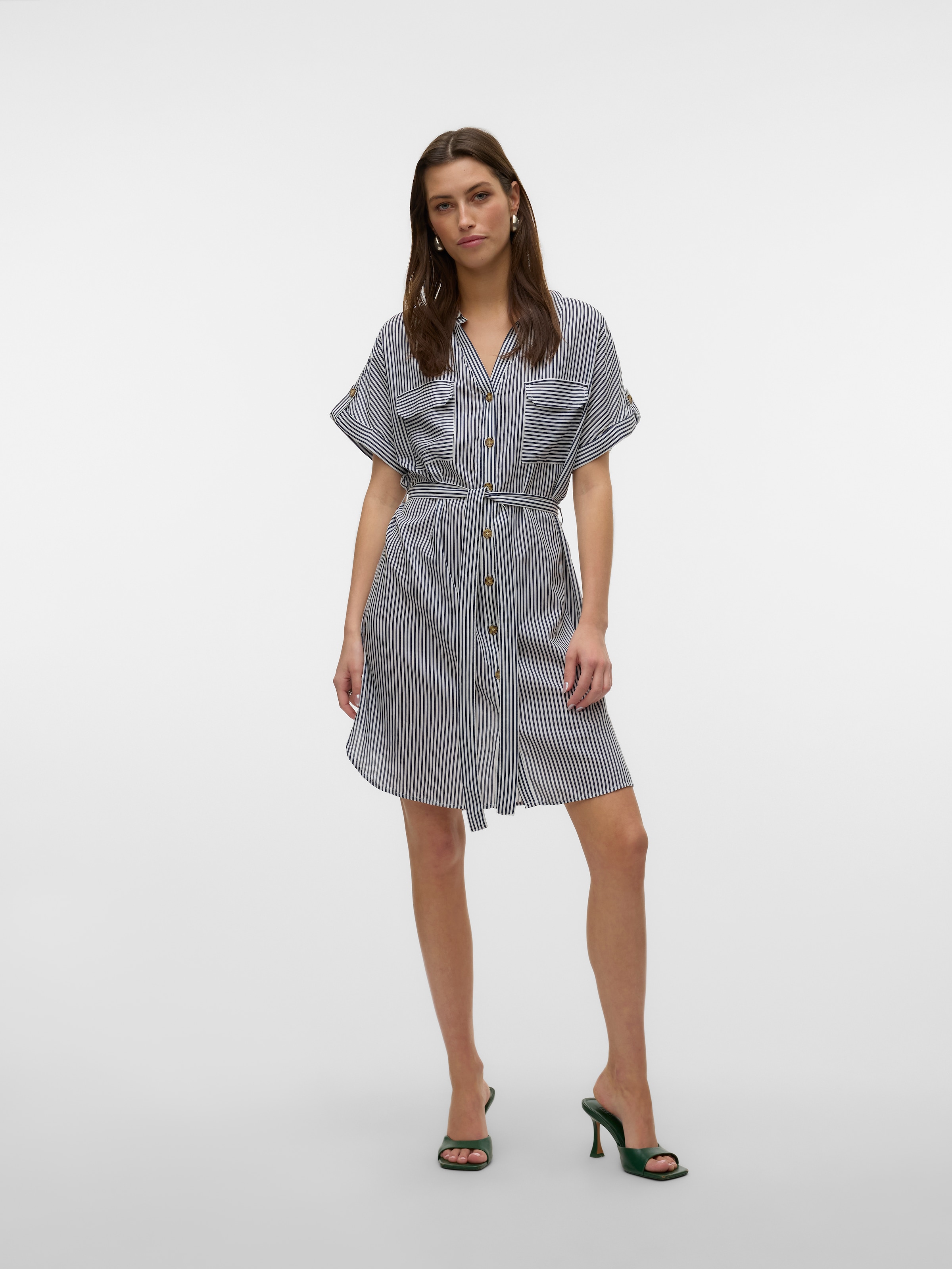 Vero Moda Midikleid »VMBUMPY SS SHORT SHIRT DRESS WVN GA NOOS«