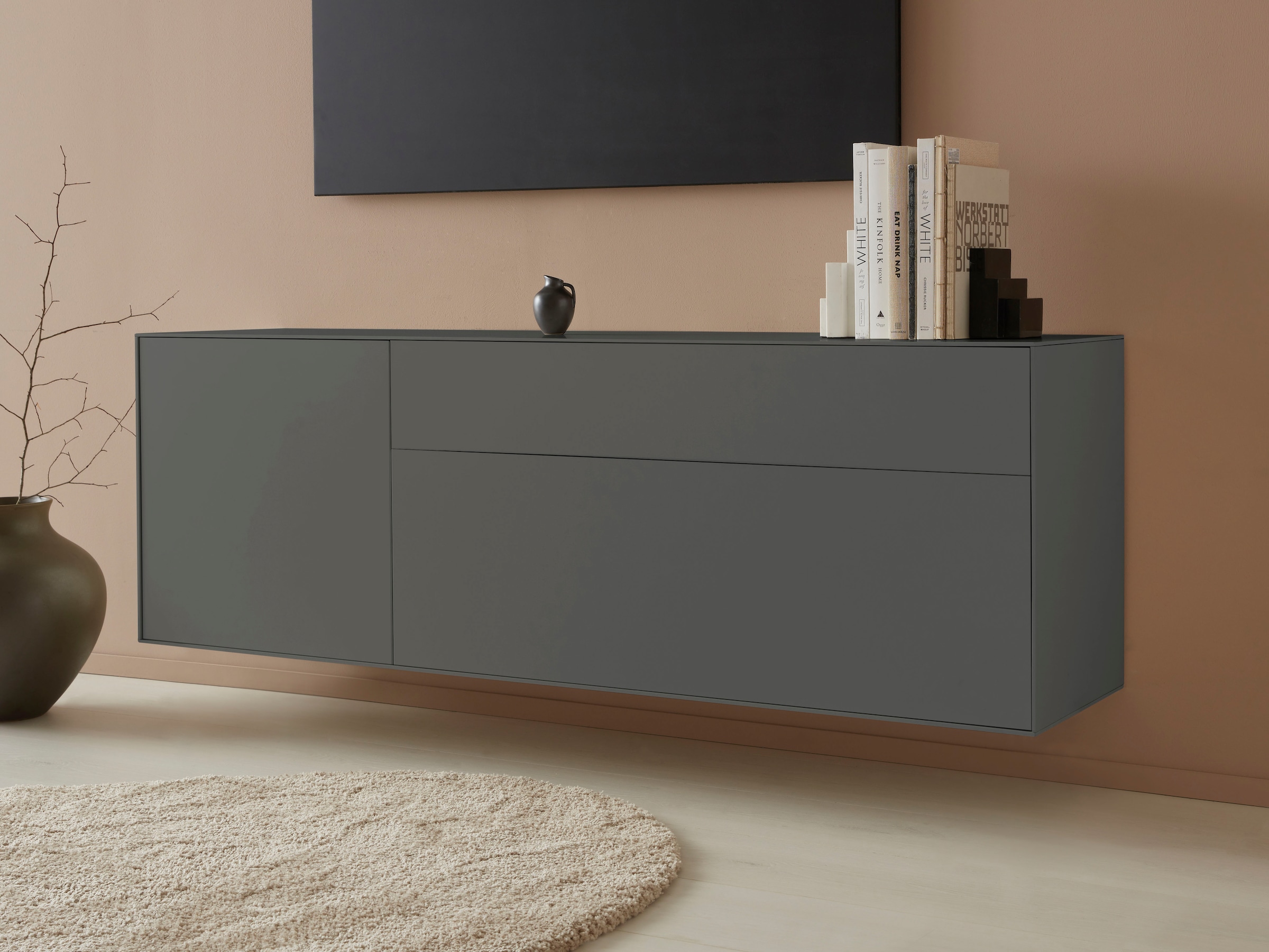 LeGer Home by Lena Gercke Lowboard »Essentials«, Breite: 167 cm, MDF lackiert, Push-to-open-Funktion