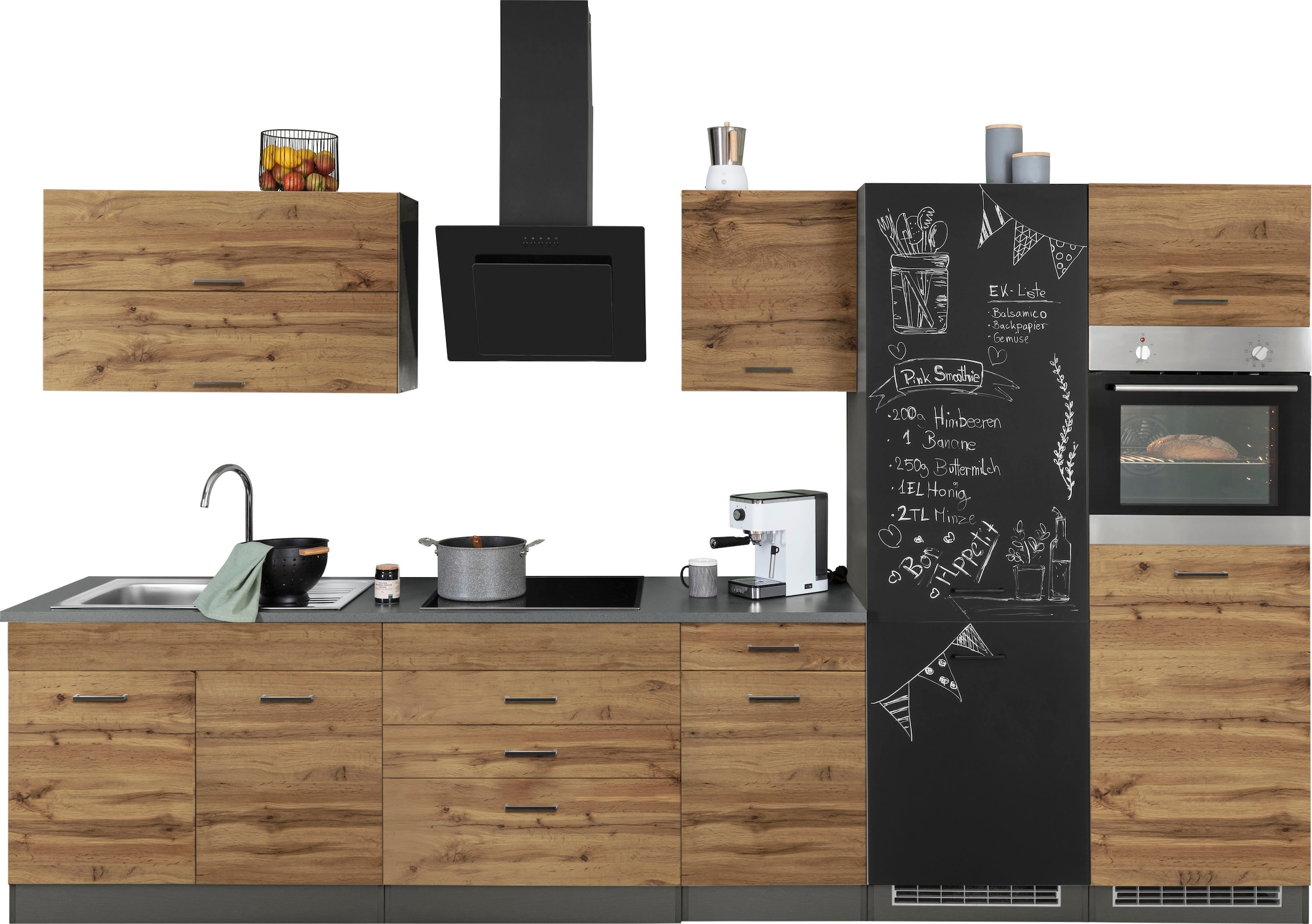 KOCHSTATION Küchenzeile »KS-Trier« ohne E-Geräte, Breite 350 cm