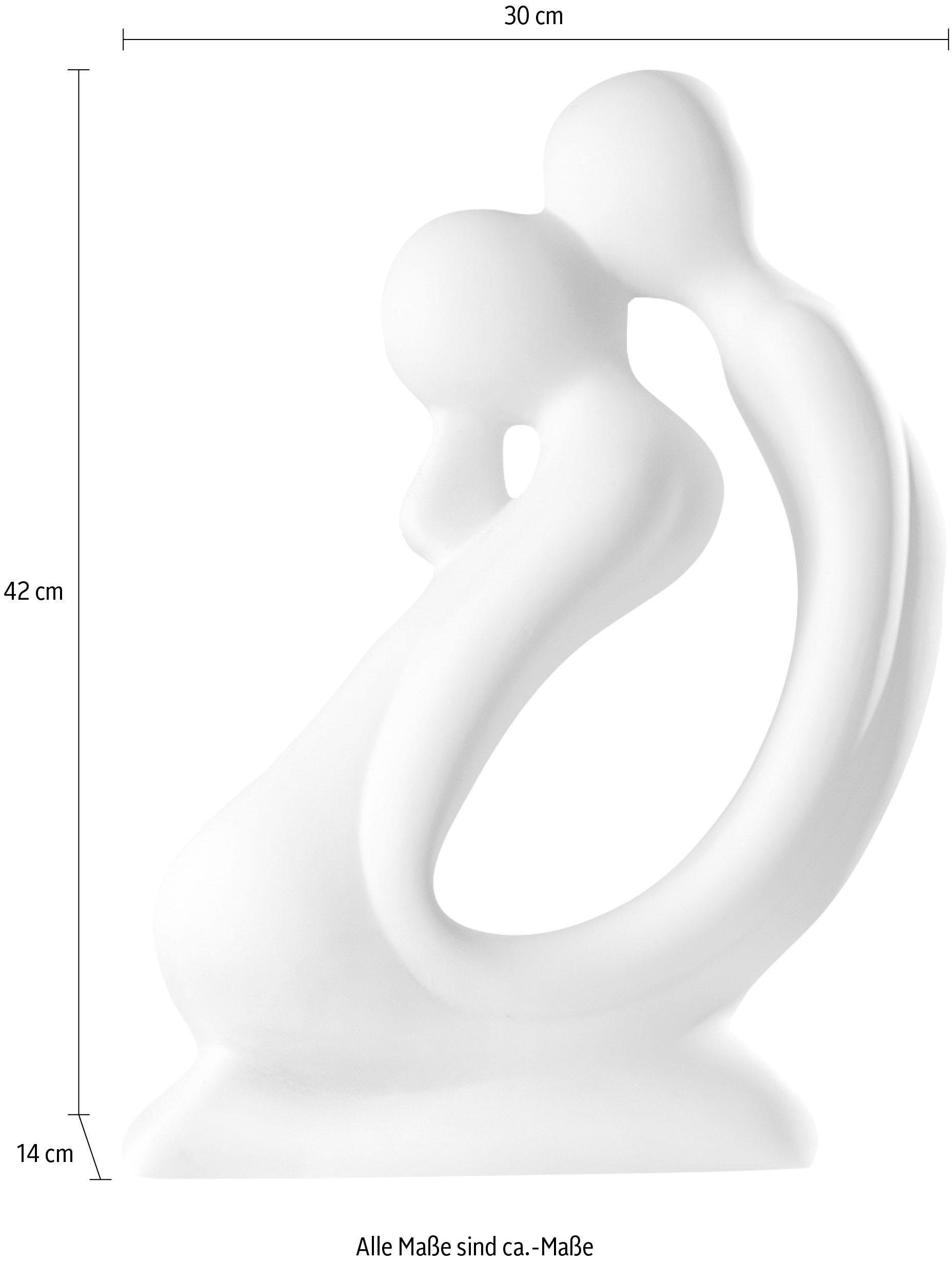 Keramik, aus Dekofigur Höhe Raten Dekoobjekt, bestellen 42 cm, »Skulptur auf weiß«, GILDE Wohnzimmer handgefertigt, Kuss,