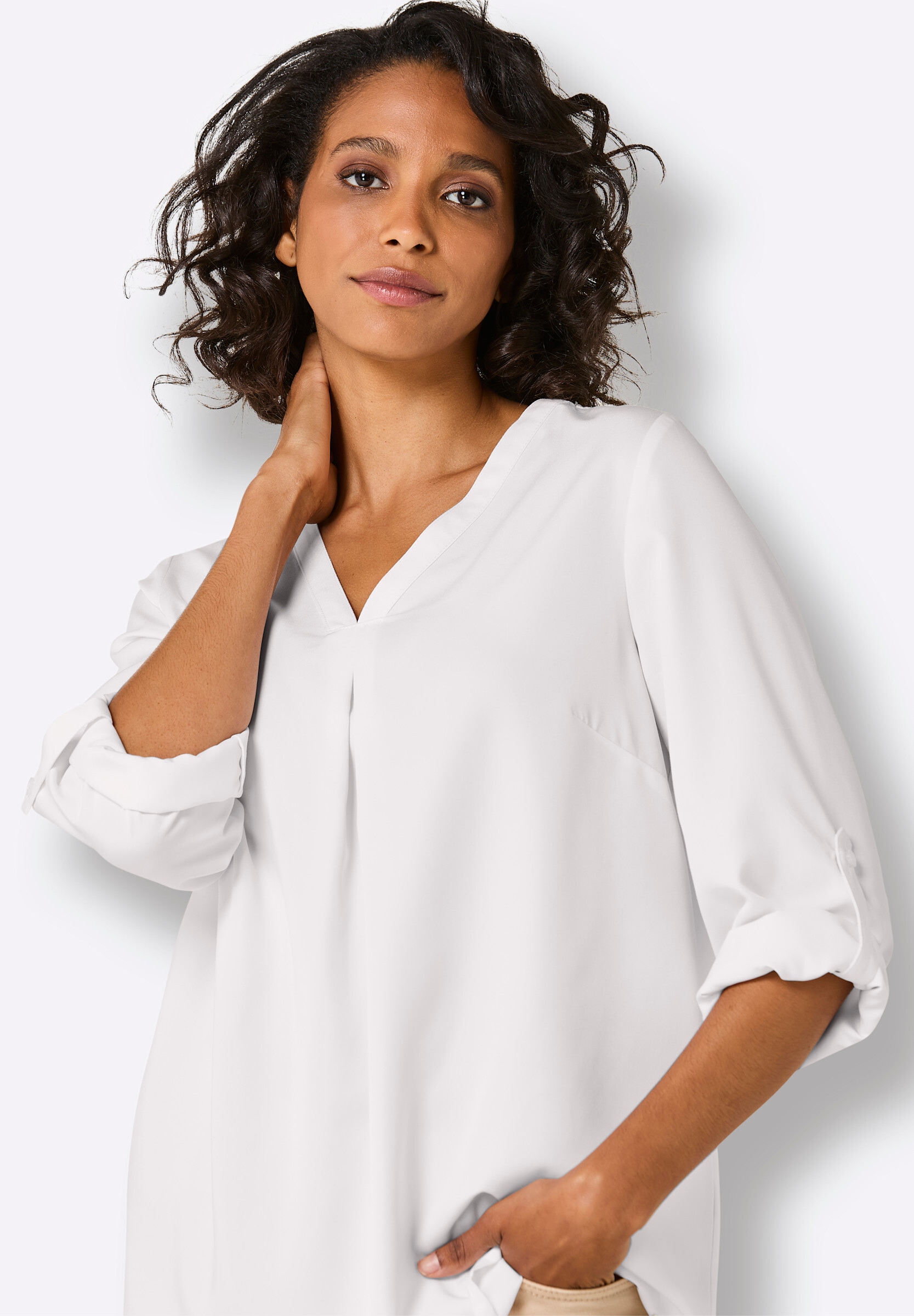 creation L Schlupfbluse »Modal-Bluse Longbluse mit seidig-mattem Glanz«