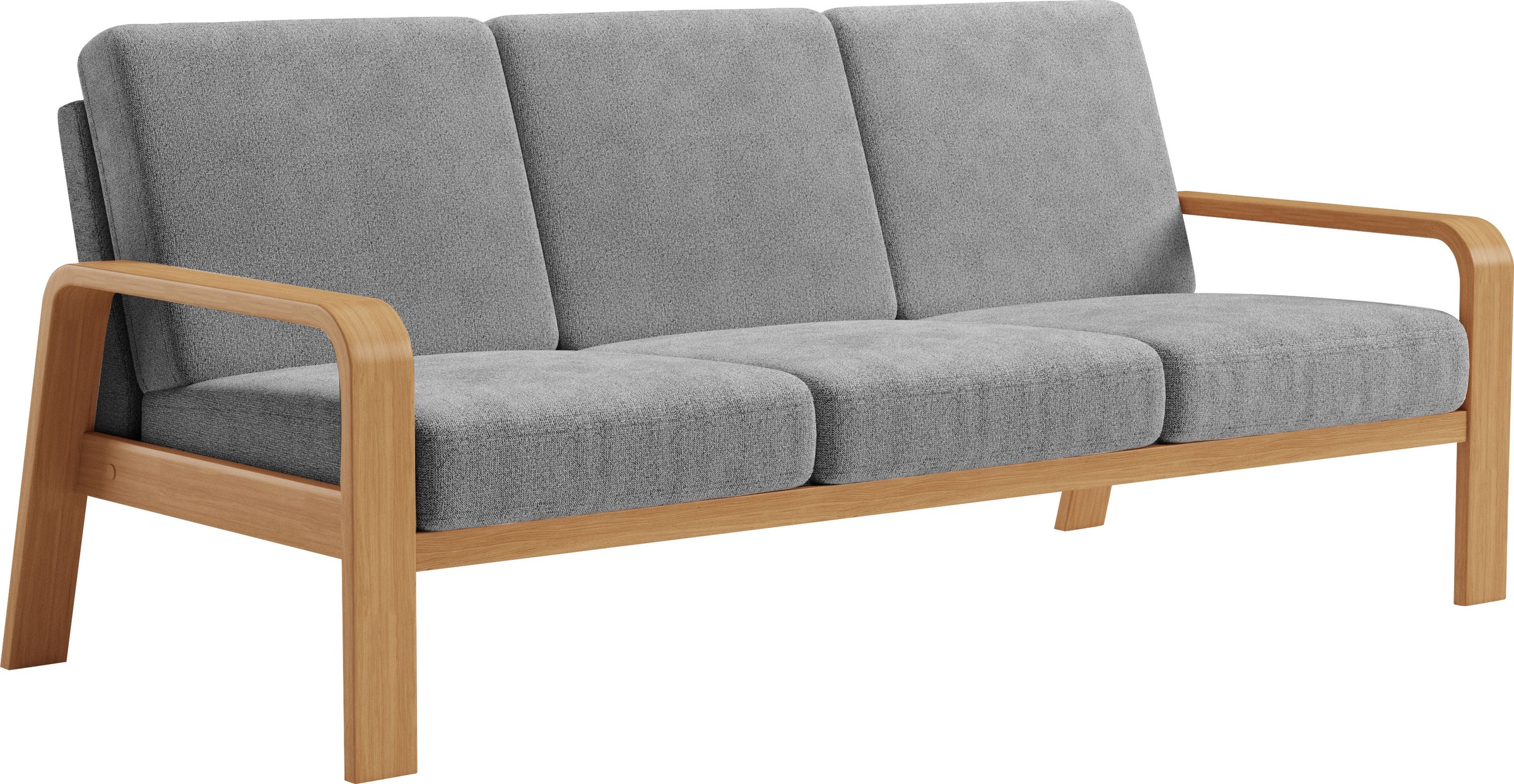sit&more 3-Sitzer »Kolding«, Armlehnen aus eichefarbigem Buchenholz, verschiedene Bezüge und Farben