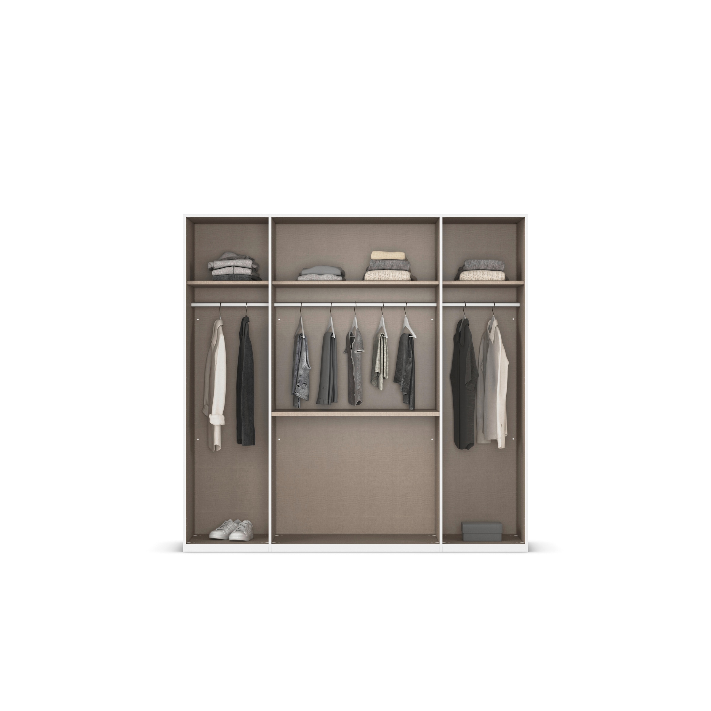 rauch Drehtürenschrank »Kleiderschrank Schrank Garderobe Schlafzimmerschrank EVELYN«, (in 2 Höhen 197 oder 210 cm erhältlich), in elegantem Stil mit Schubladen 3 Breiten und 2 Höhen MADE IN GERMANY