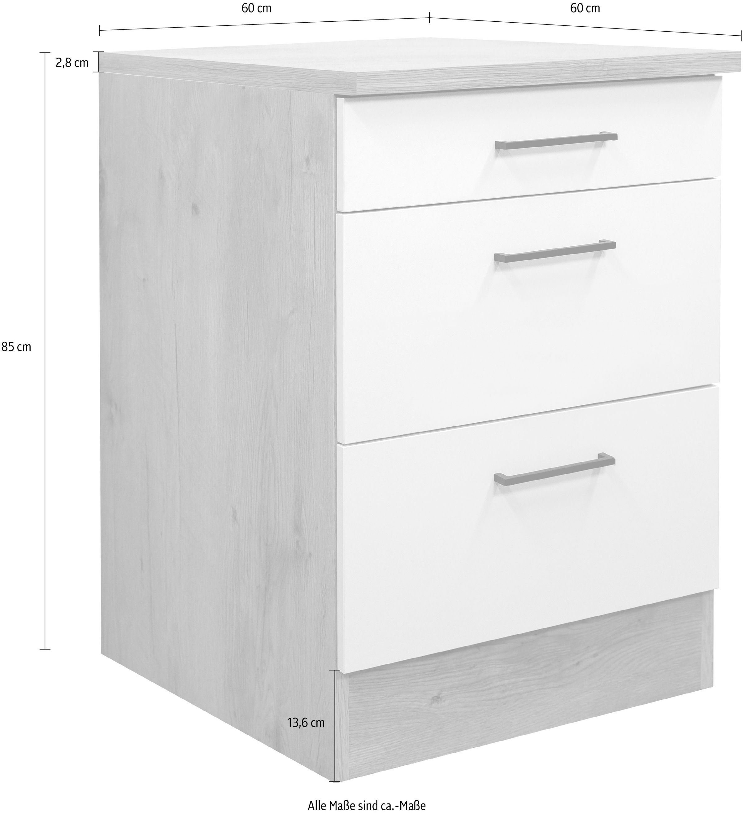 Flex-Well Auszugsunterschrank »Morena«, (B x H x T) 60 x 85 x 60 cm, mit praktischen Auszügen