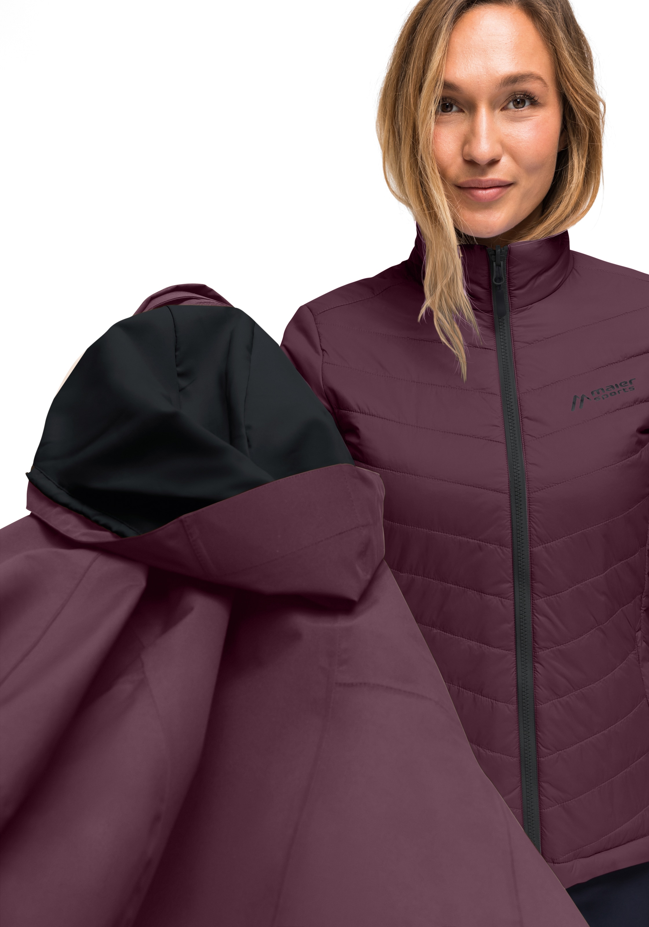 Maier Sports Winterjacke »Lisbon 3in1« warme Damen Jacke, wattierte Regenjacke, wasserdicht + atmungsaktiv