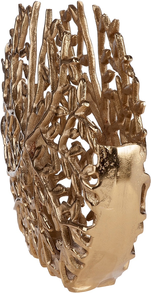 GILDE Tischvase »Vase rund Branchline goldfarben« Dekovase, Branchline, Zweigmuster, Strukturdekor, Blickfang