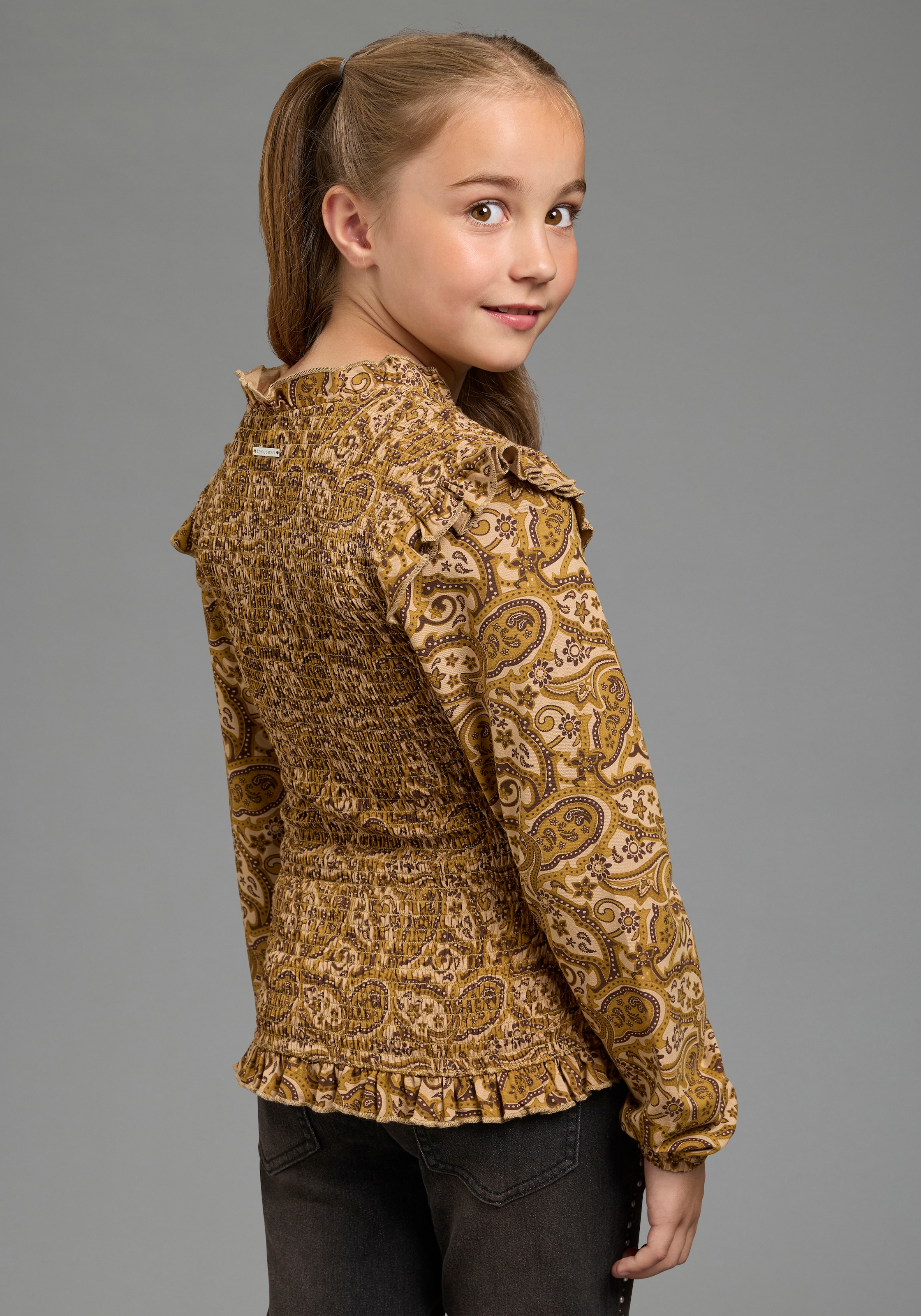 Bruno Banani Langarmshirt »Viskose-Shirt im Allover-Design und Smoke-Effekt« Allover-Shirt aus weicher Viskose, extra eng geschnitten