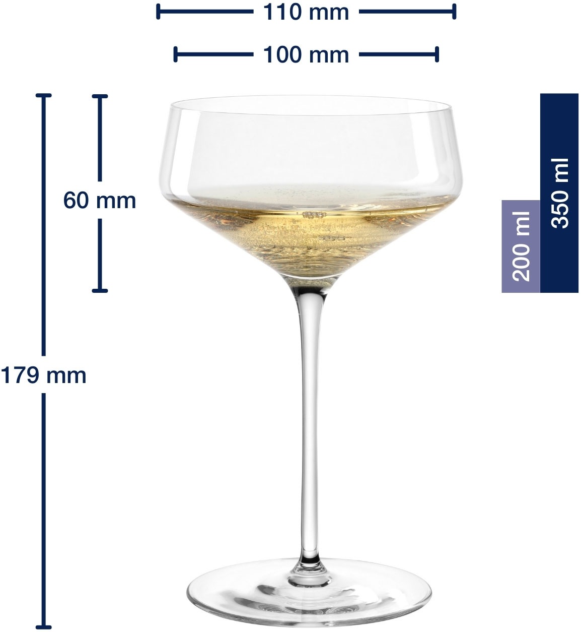 LEONARDO Champagnerglas »Champagnerschale PUCCINI, 350 ml, 6er-Set« Spülmaschinenfest und langlebig