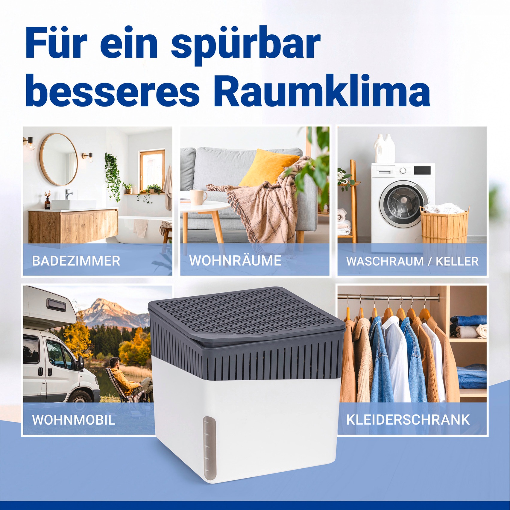 WENKO Luftentfeuchter »Cube« für 80 m³ Räume 1000 g