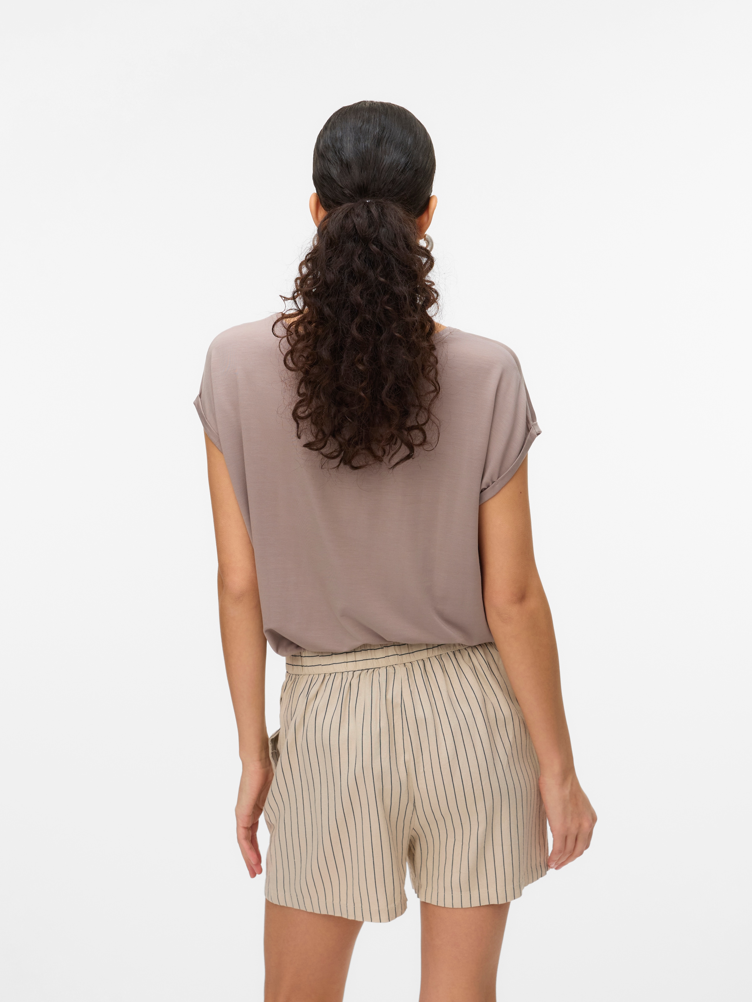 Vero Moda Rundhalsshirt »VMAVA PLAIN SS TOP GAJRS NOOS«