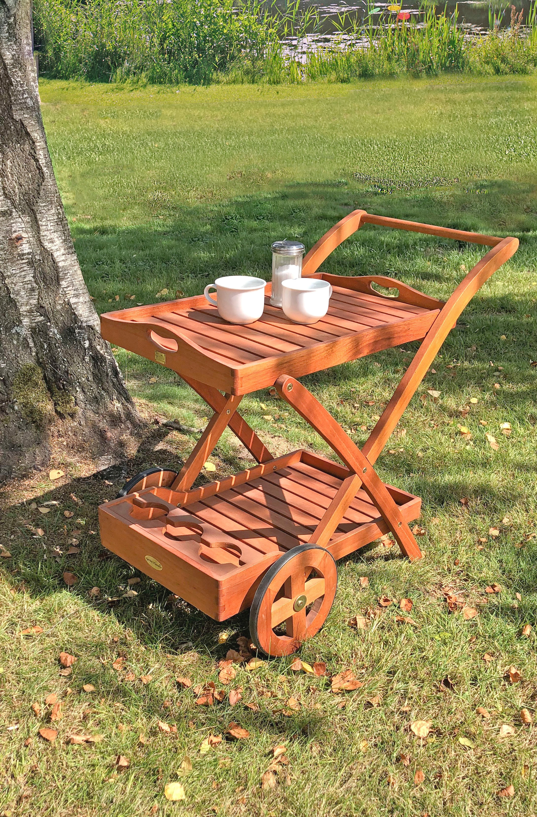 Garden Pleasure Servierwagen »Toledo«, Eukalyptusholz, 88x54 cm, rollbar