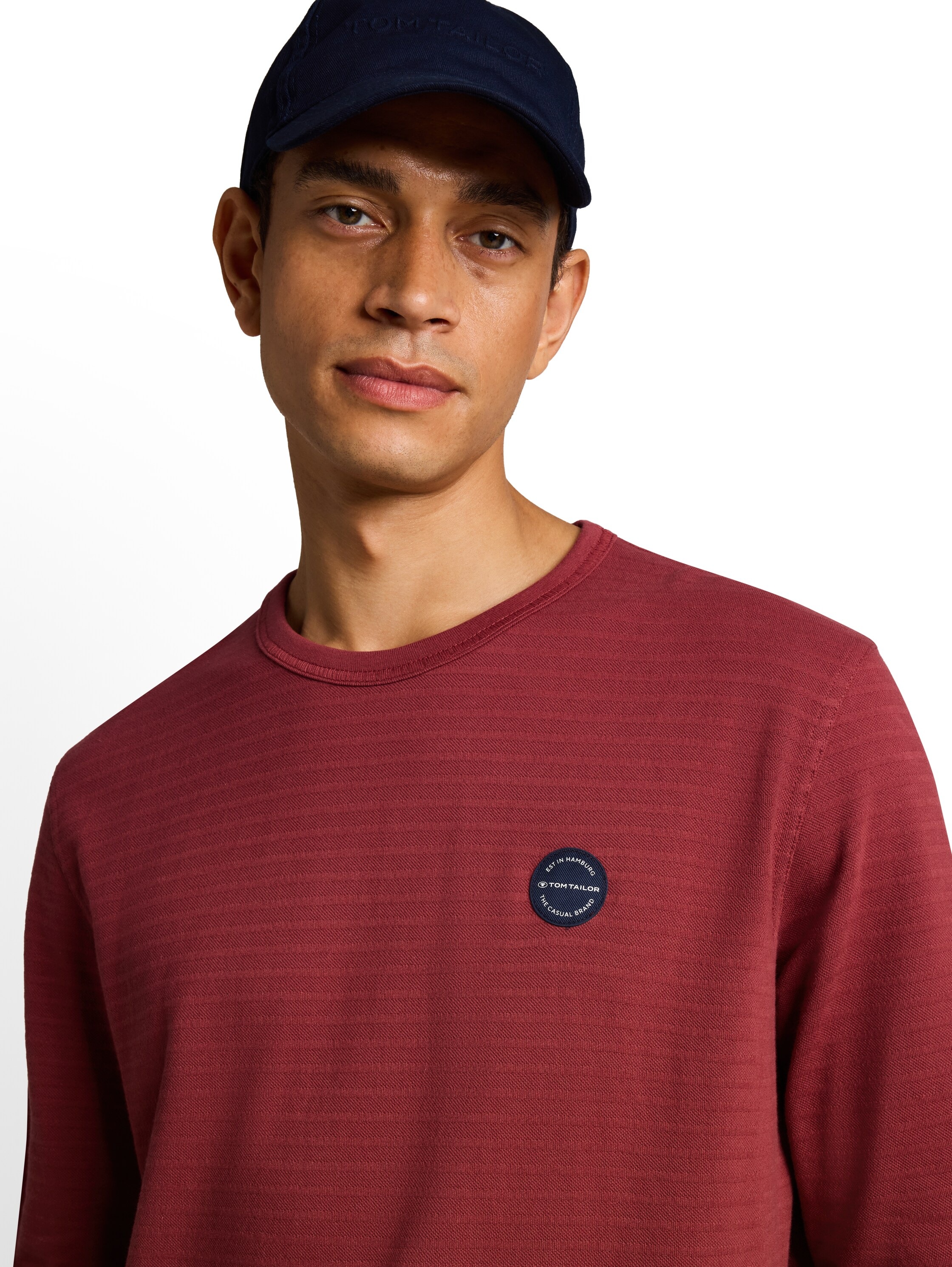 TOM TAILOR Langarmshirt Rundhals / mit feinen Streifen