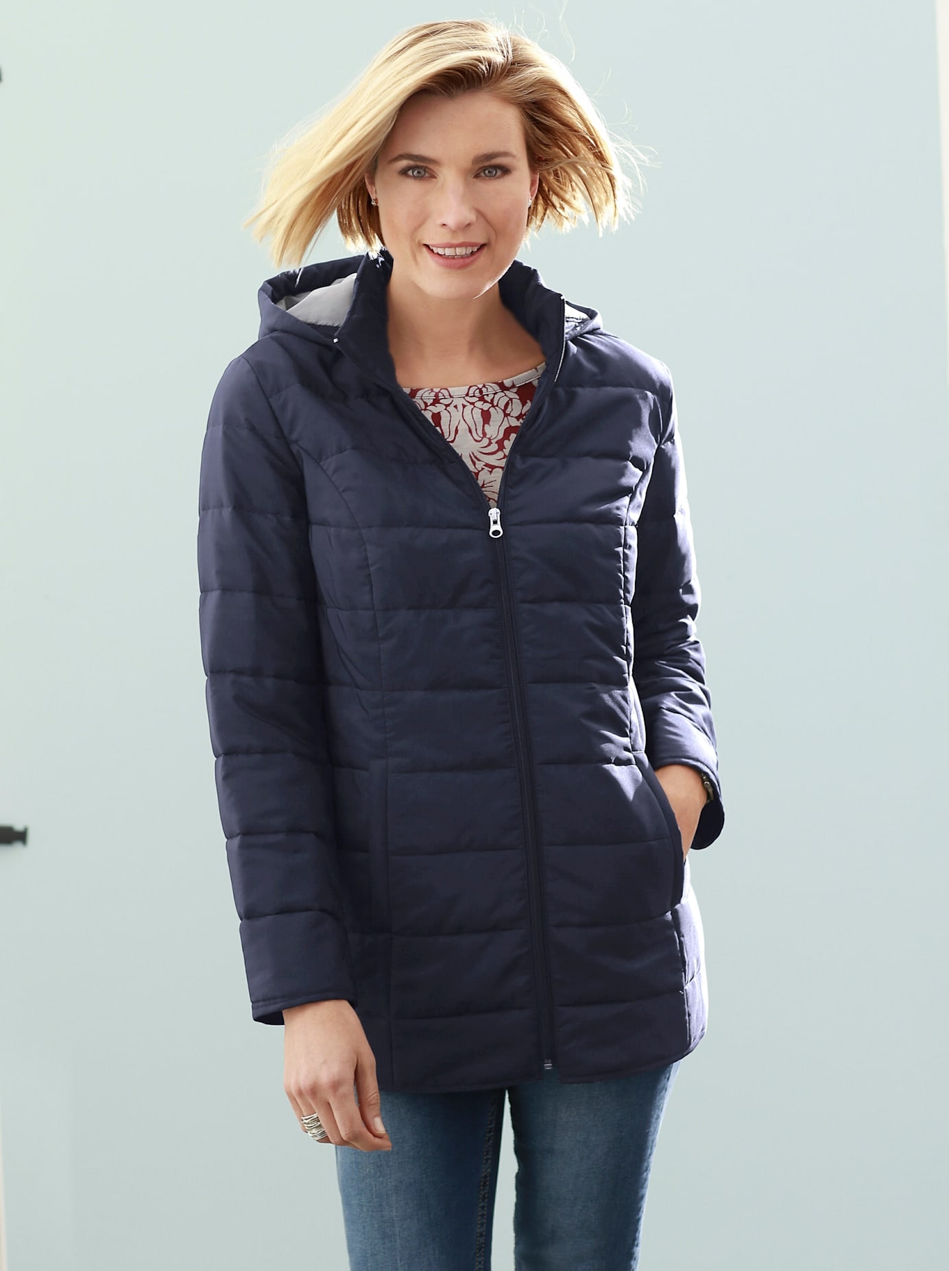 Classic Basics Steppjacke, mit Kapuze