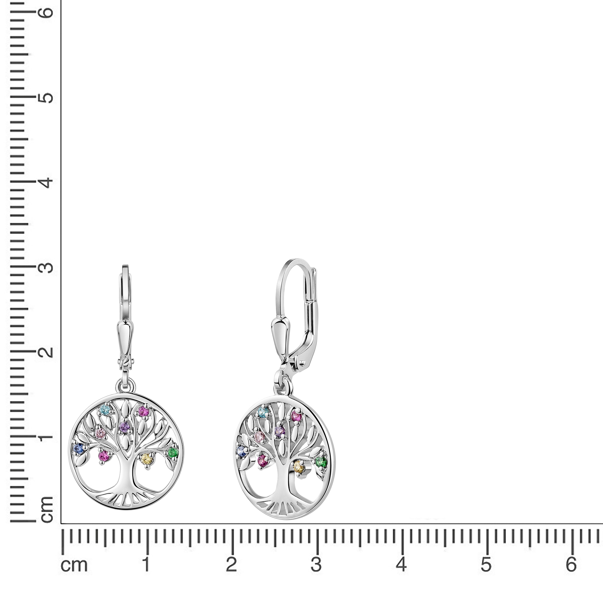 Firetti Paar Ohrhänger »Schmuck Geschenk Silber 925 Ohrschmuck Ohrringe Baum des Lebens« mit Zirkonia (synth.)