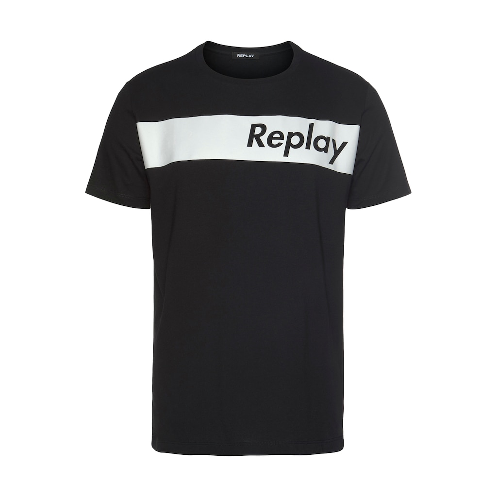 Replay T-Shirt, mit Logoprint