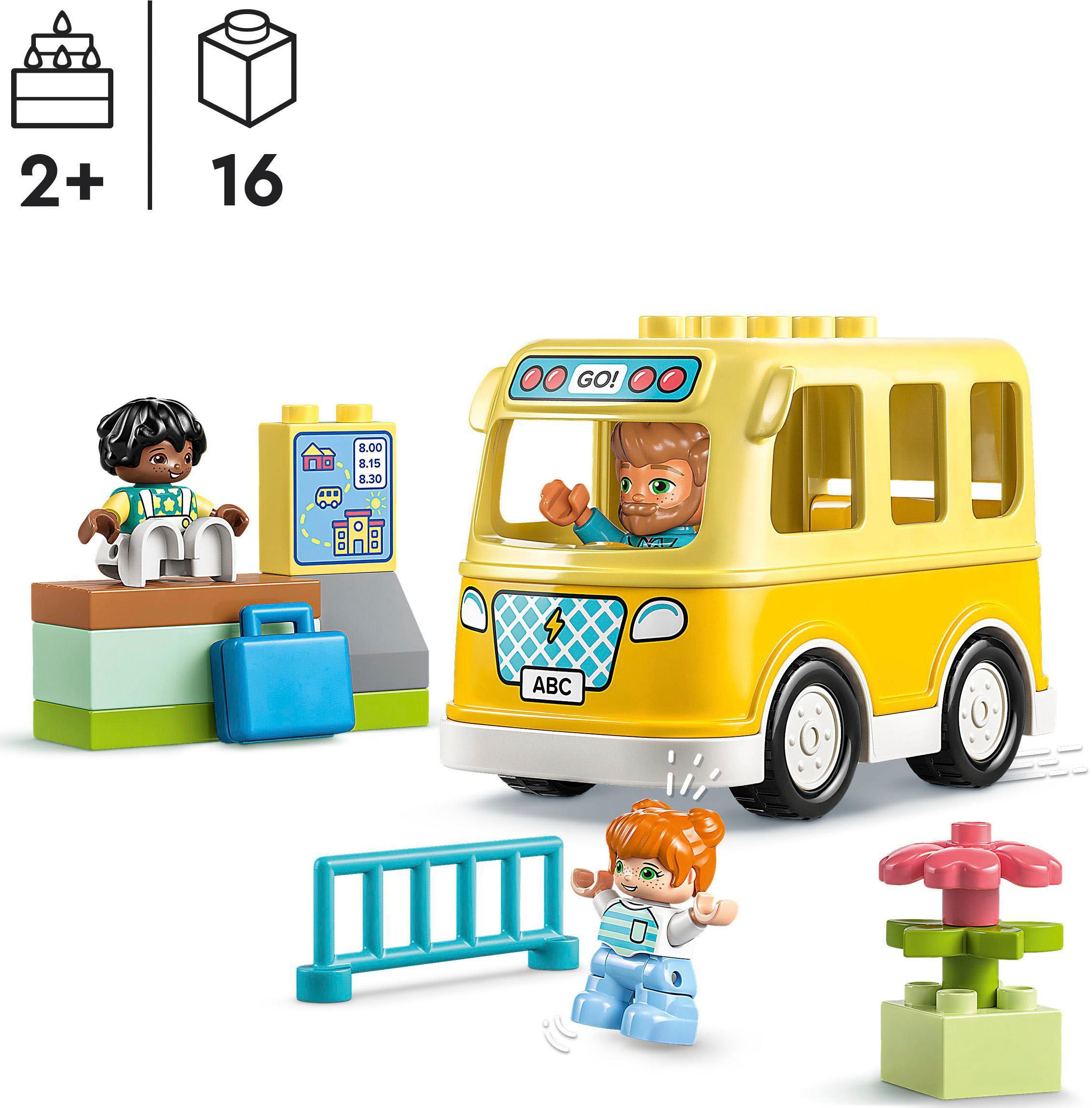 LEGO® Konstruktionsspielsteine »Die Busfahrt (10988), LEGO® DUPLO«, (16 St.), Made in Europe