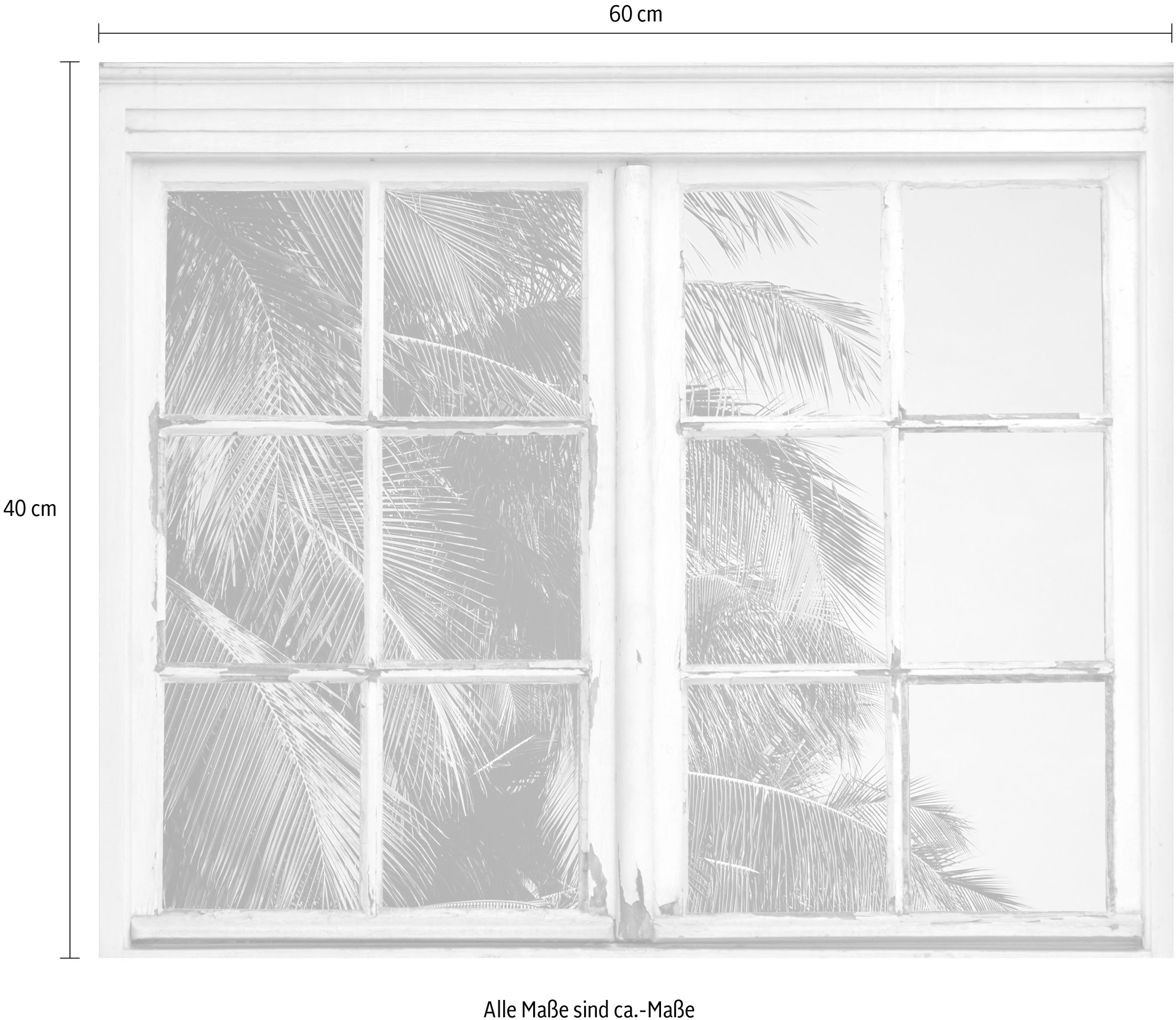 queence Wandsticker »Blätter«, Wandsticker, Wandbild, selbstklebend, 3D, Fenster