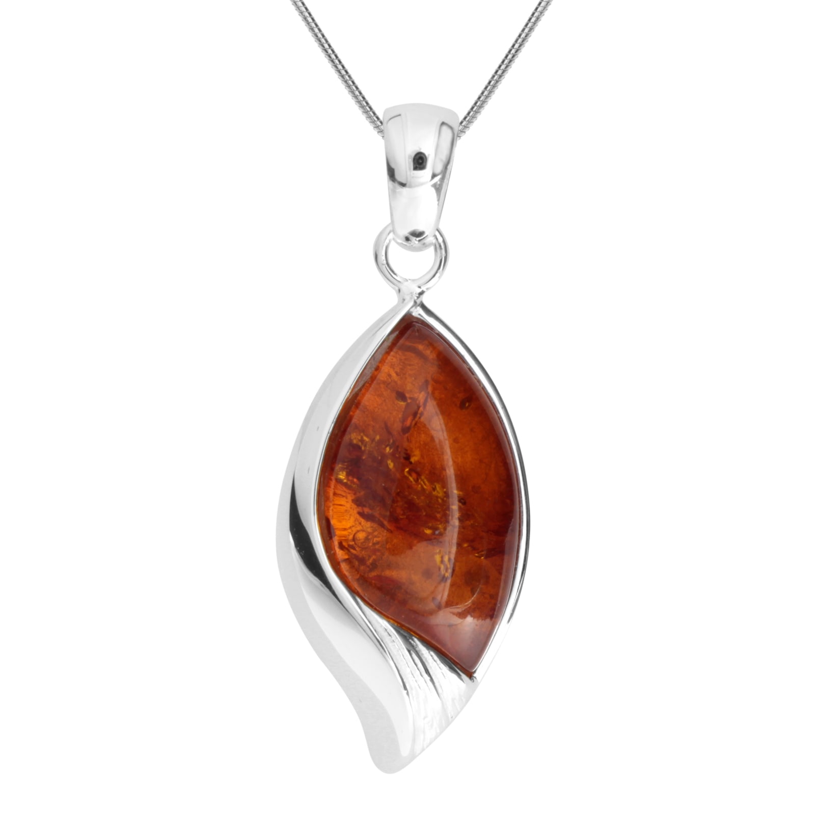 OSTSEE-SCHMUCK Kette mit Anhänger "- Lilla - Silber 925/000 - Bernstein"