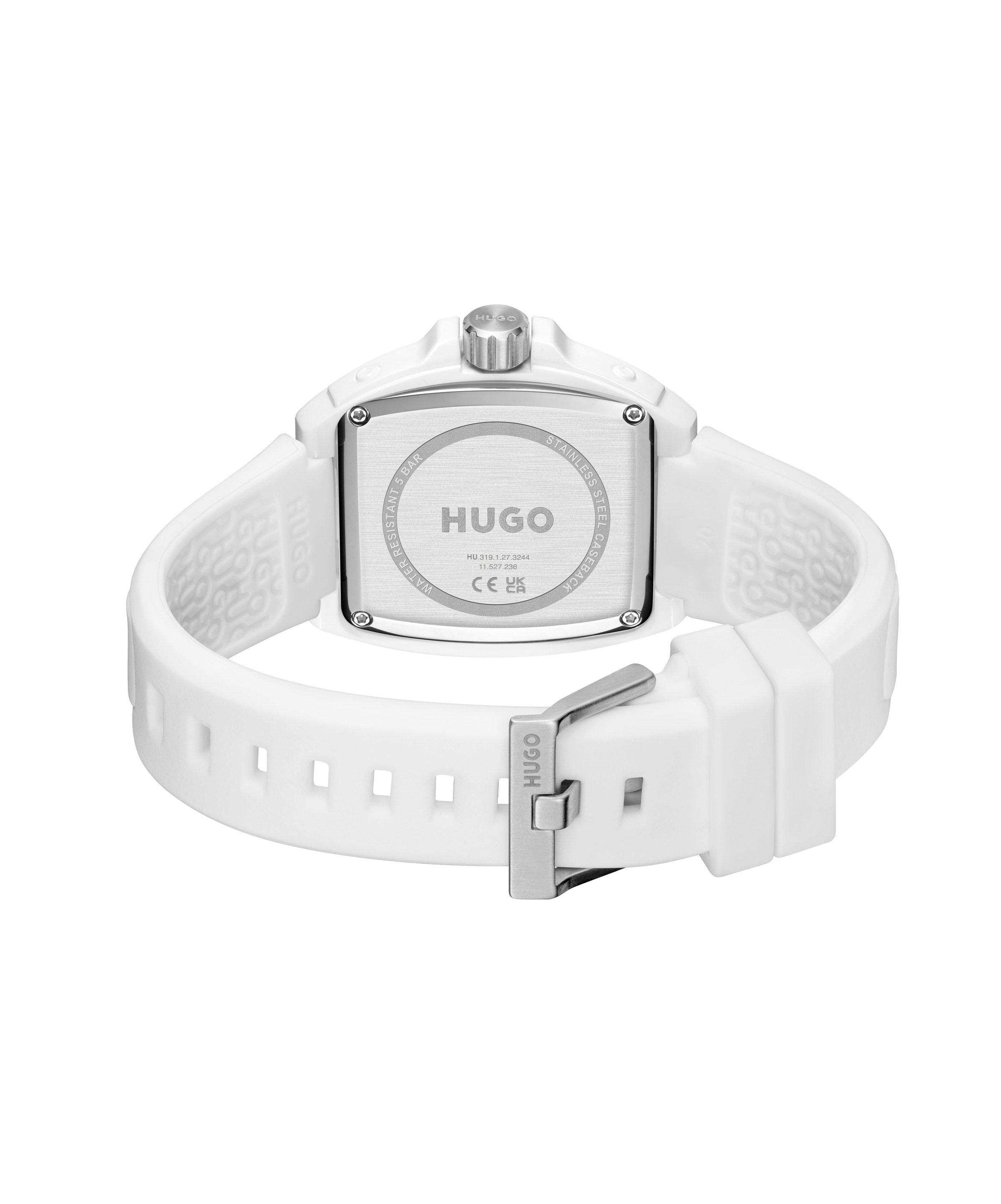 HUGO Quarzuhr »#HUGO ID« Armbanduhr, Damenuhr, Herrenuhr, Silikonarmband, analog, Tag