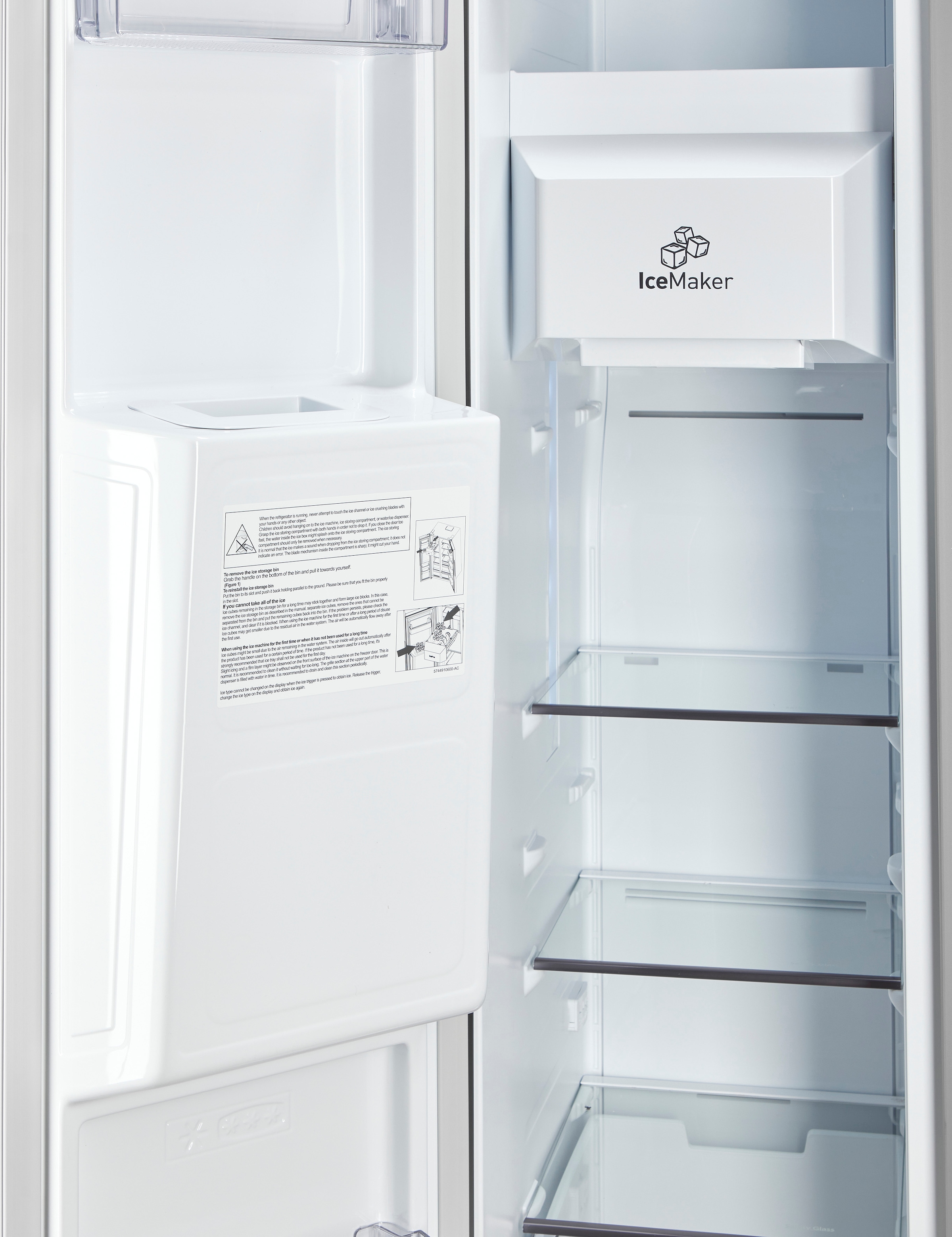 BAUKNECHT Side-by-Side »SBS IW D90 Pearl« 179 cm hoch 91 cm breit Wasser- und Eiswürfelspender – Wasser, Crushed Eis & Eis jederzeit